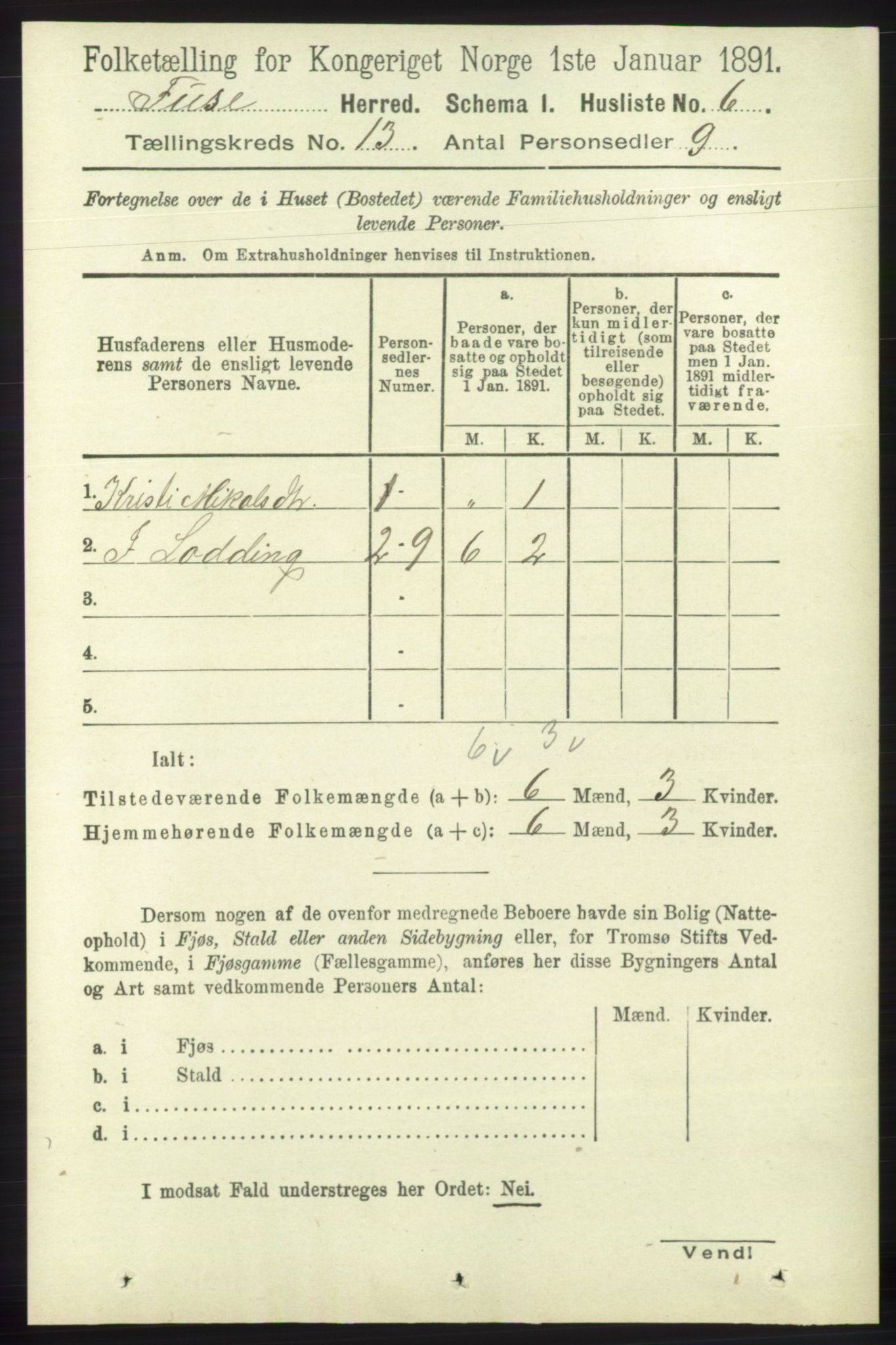 RA, 1891 census for 1241 Fusa, 1891, p. 2797