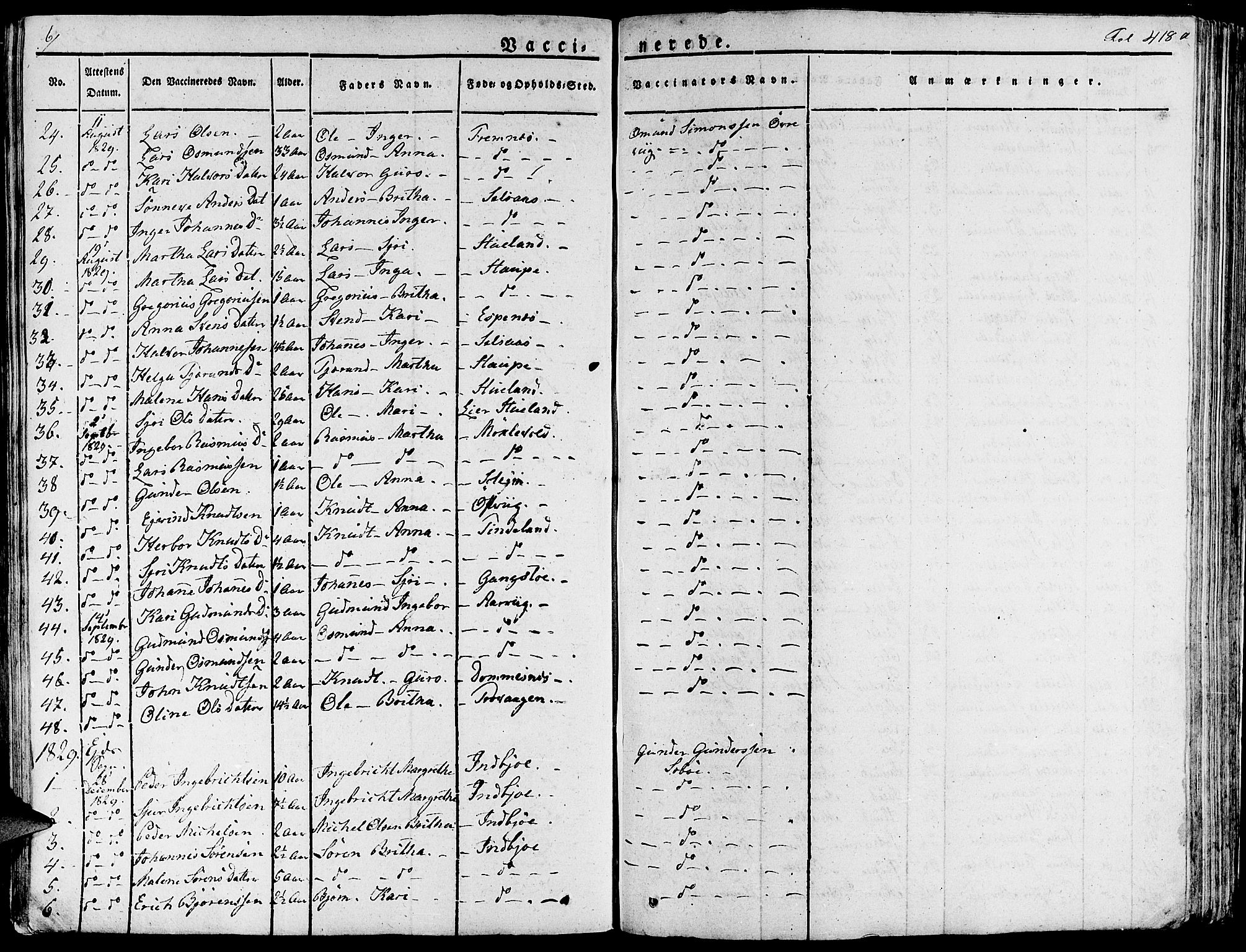 Fjelberg sokneprestembete, AV/SAB-A-75201/H/Haa: Parish register (official) no. A 5, 1822-1834, p. 418