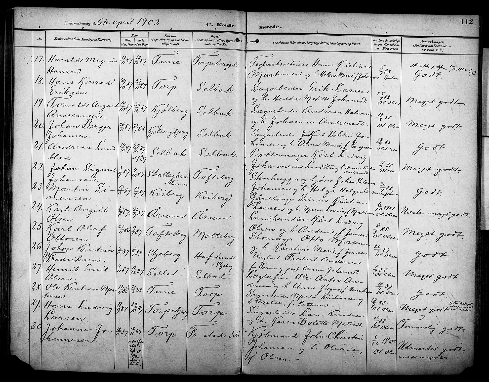 Borge prestekontor Kirkebøker, AV/SAO-A-10903/F/Fa/L0009: Parish register (official) no. I 9, 1902-1911, p. 112