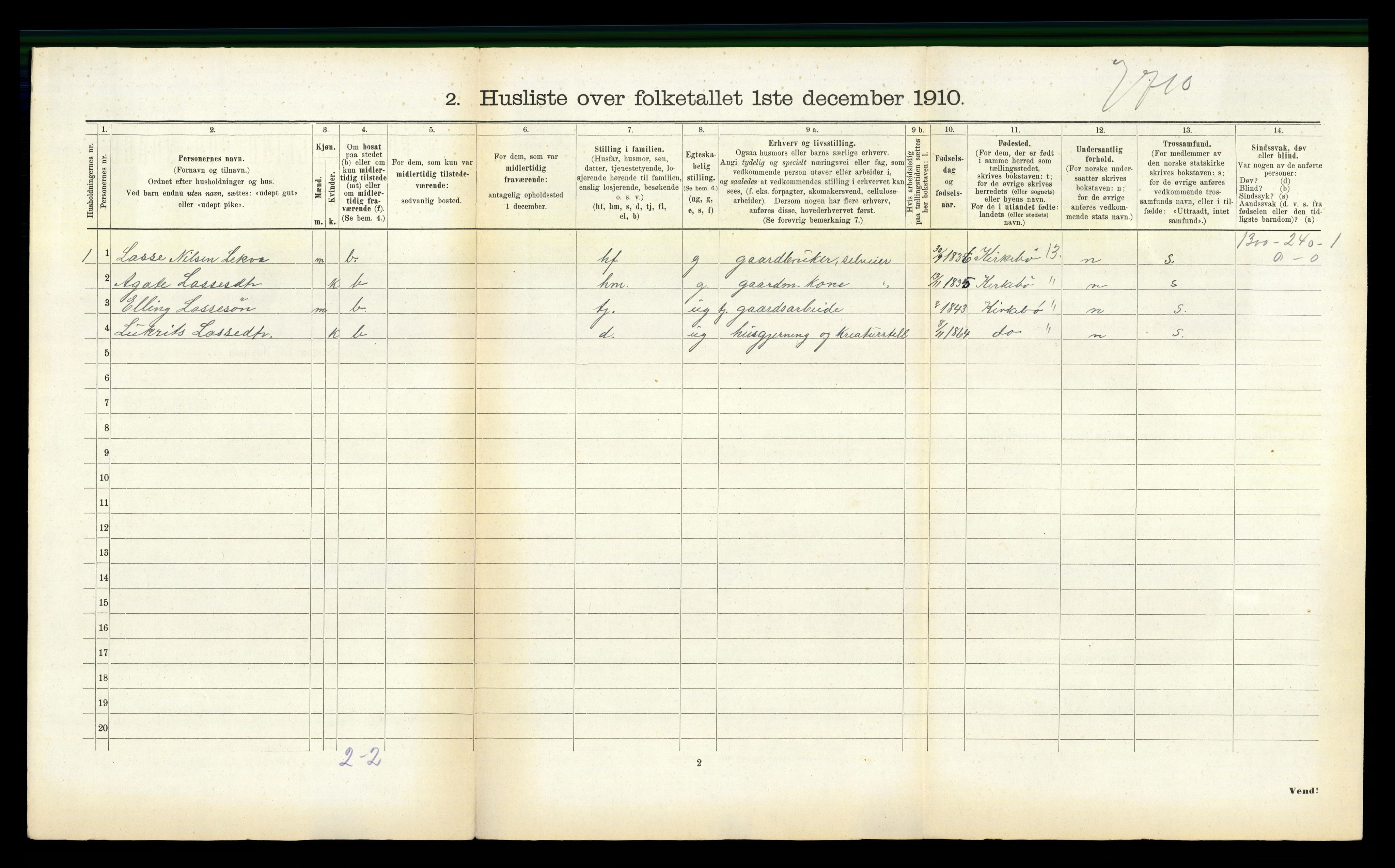 RA, 1910 census for Hyllestad, 1910, p. 392