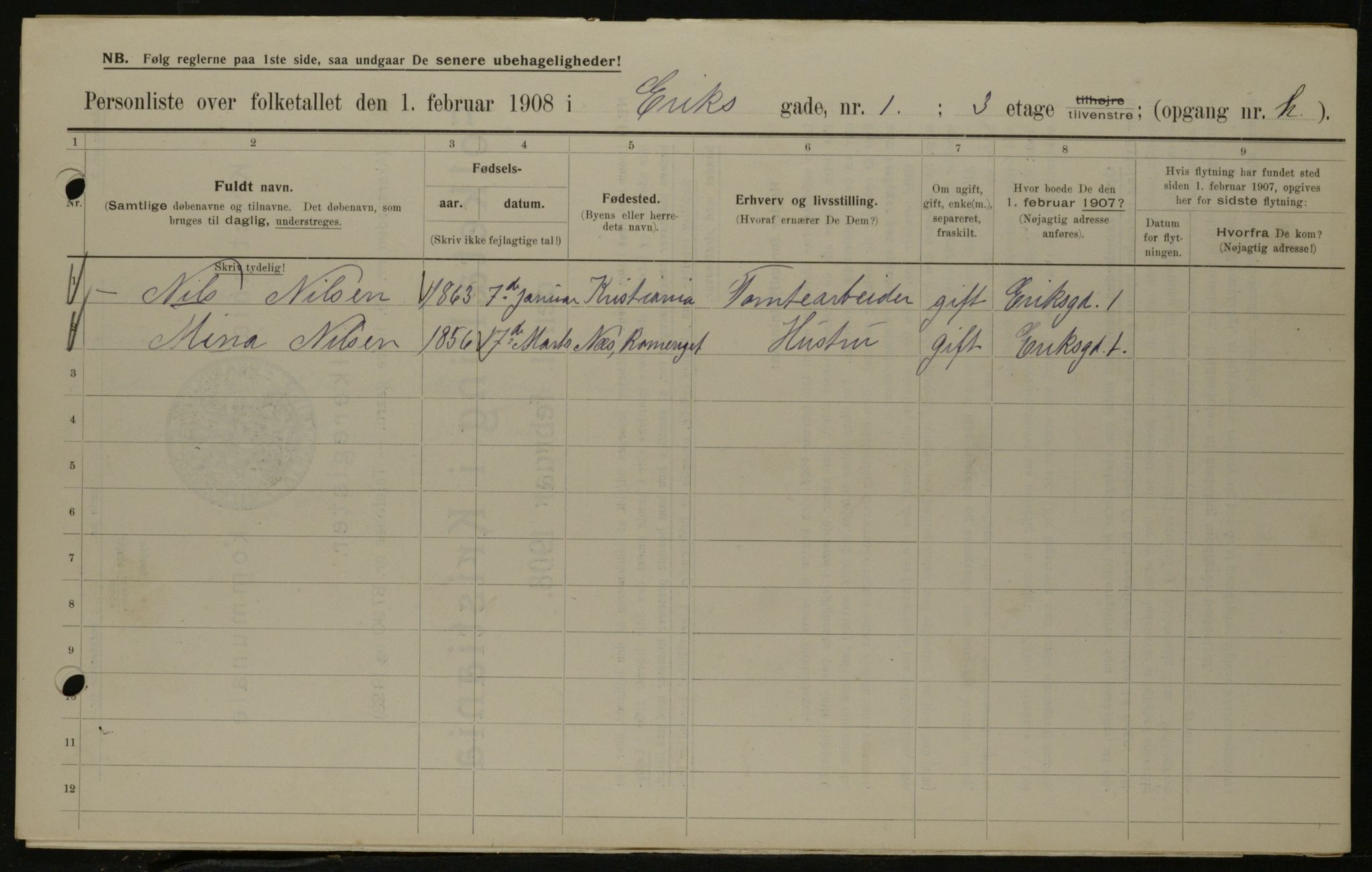OBA, Municipal Census 1908 for Kristiania, 1908, p. 17941