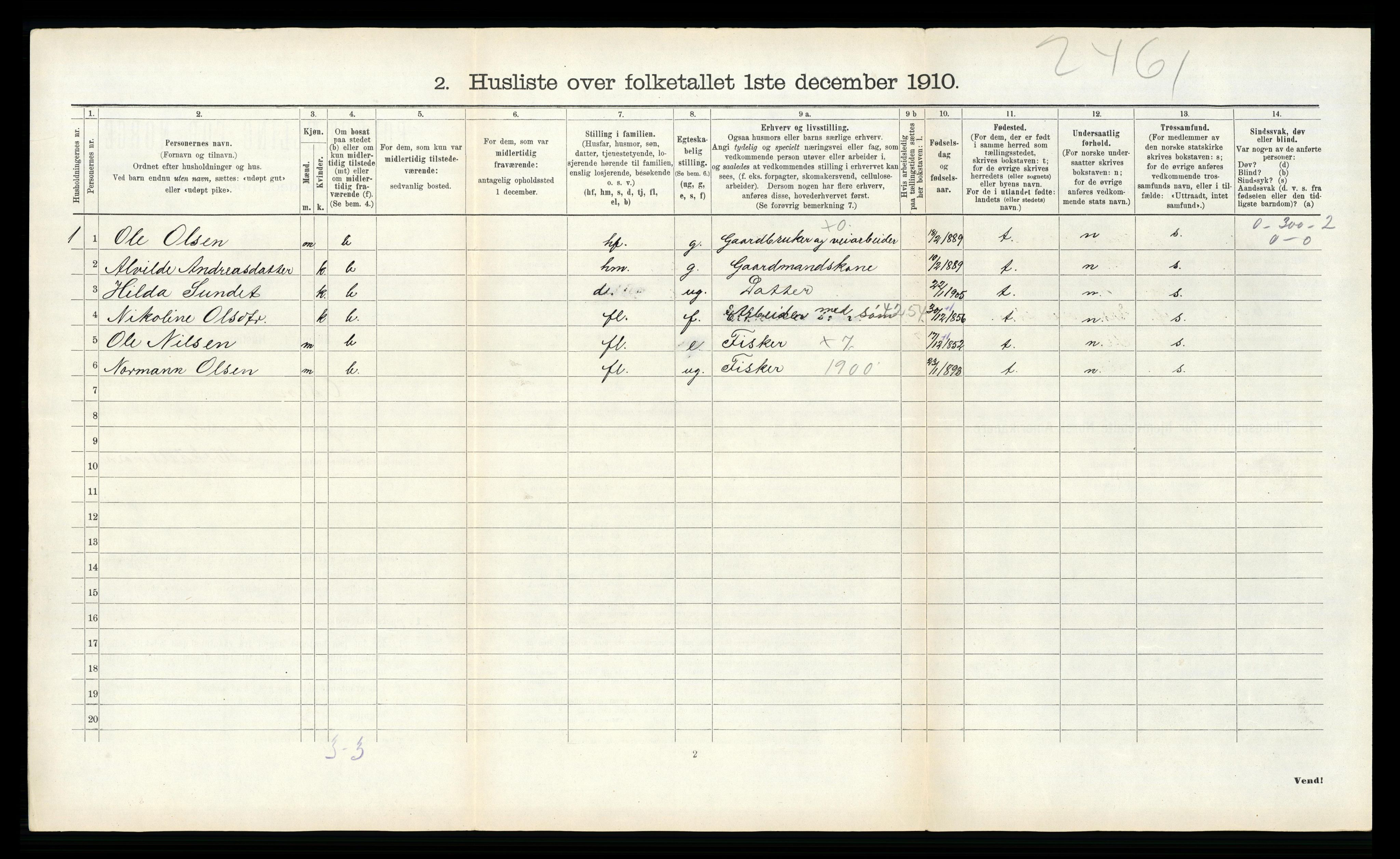 RA, 1910 census for Osen, 1910, p. 375