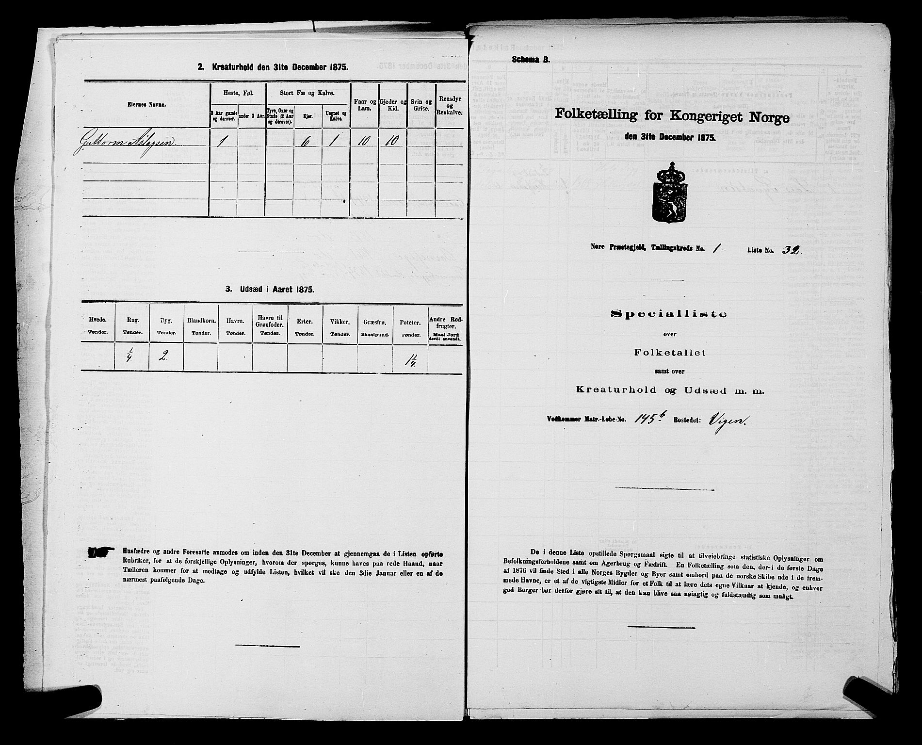 SAKO, 1875 census for 0633P Nore, 1875, p. 66