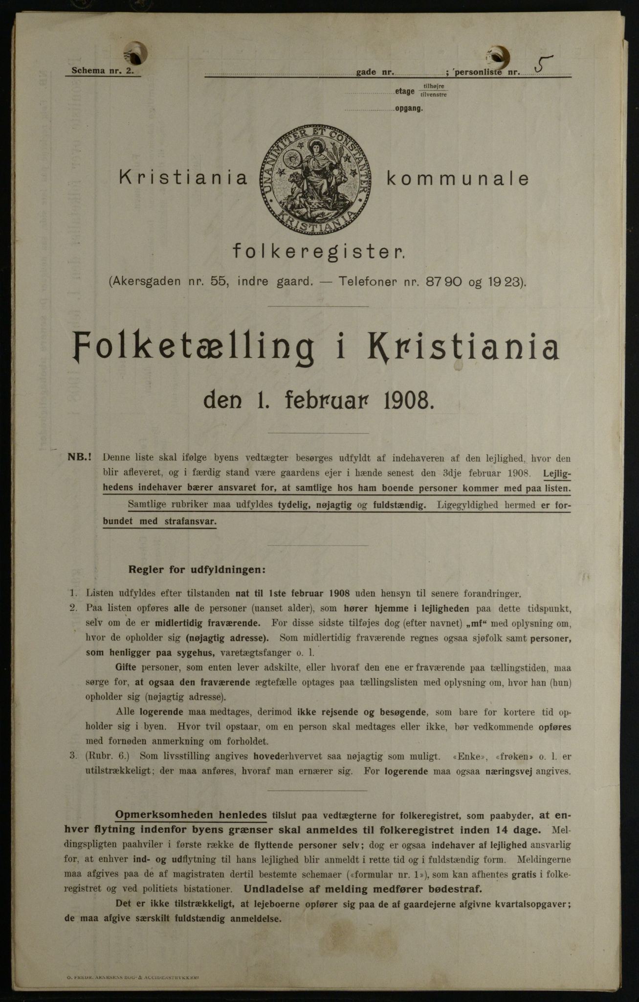 OBA, Municipal Census 1908 for Kristiania, 1908, p. 72531