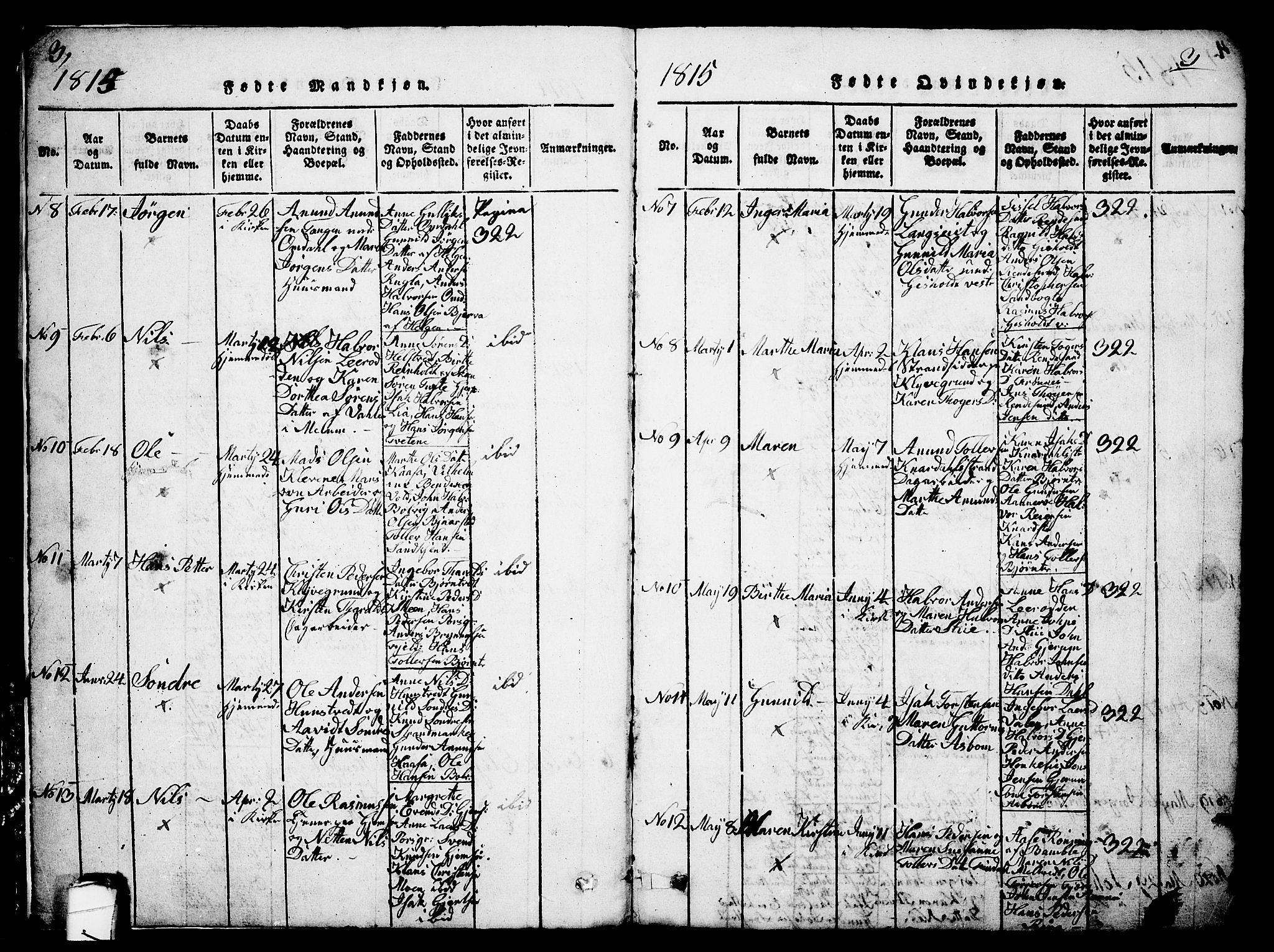 Solum kirkebøker, SAKO/A-306/G/Ga/L0001: Parish register (copy) no. I 1, 1814-1833, p. 3