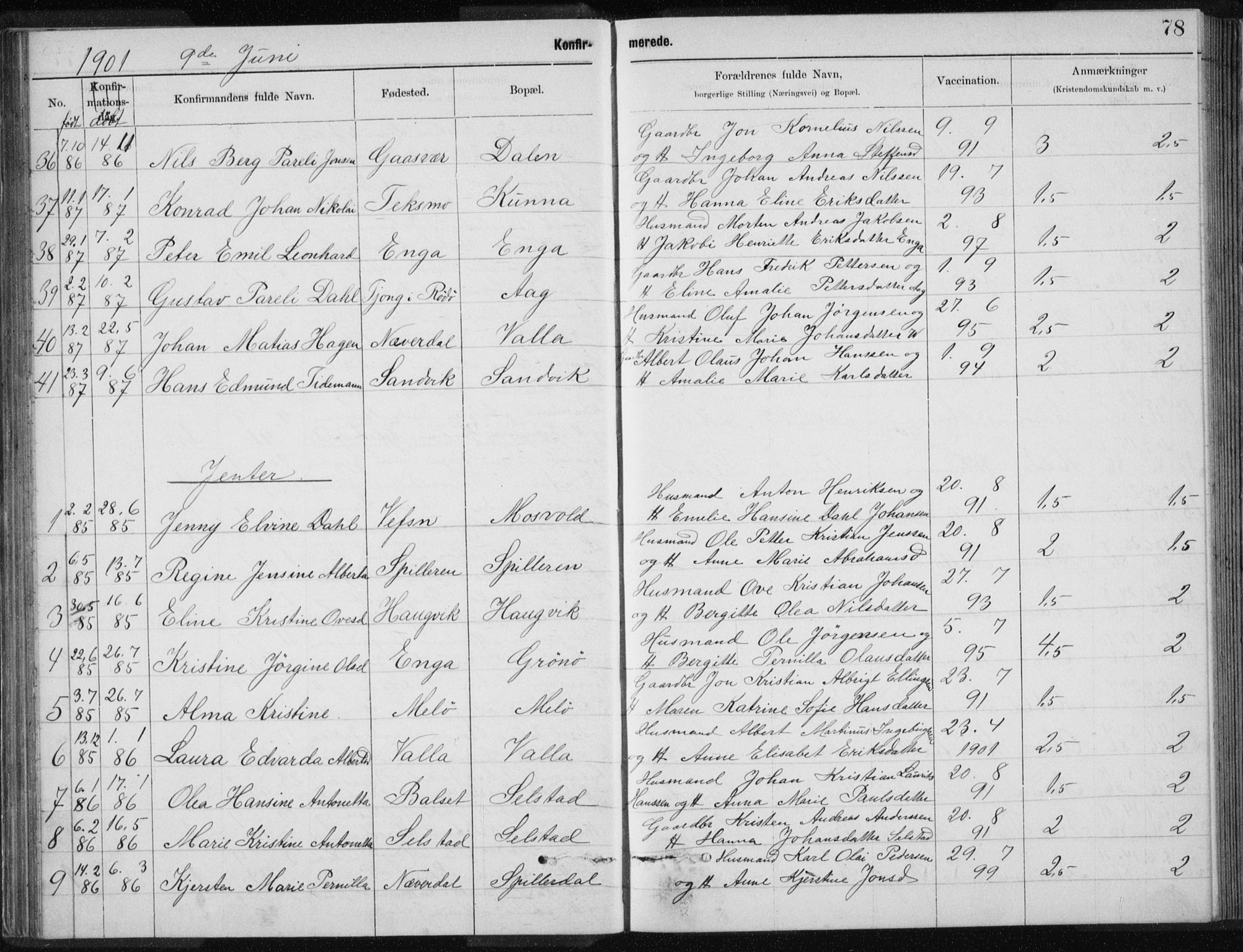 Ministerialprotokoller, klokkerbøker og fødselsregistre - Nordland, SAT/A-1459/843/L0637: Parish register (copy) no. 843C06, 1884-1908, p. 78