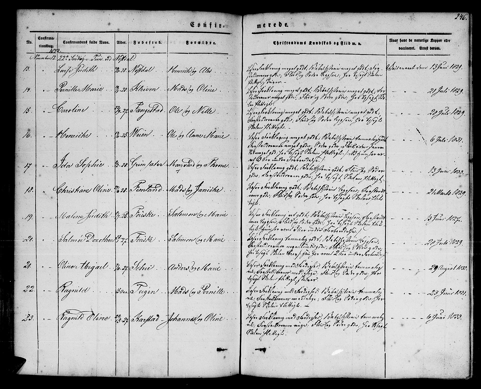 Førde sokneprestembete, SAB/A-79901/H/Haa/Haaa/L0007: Parish register (official) no. A 7, 1843-1860, p. 246