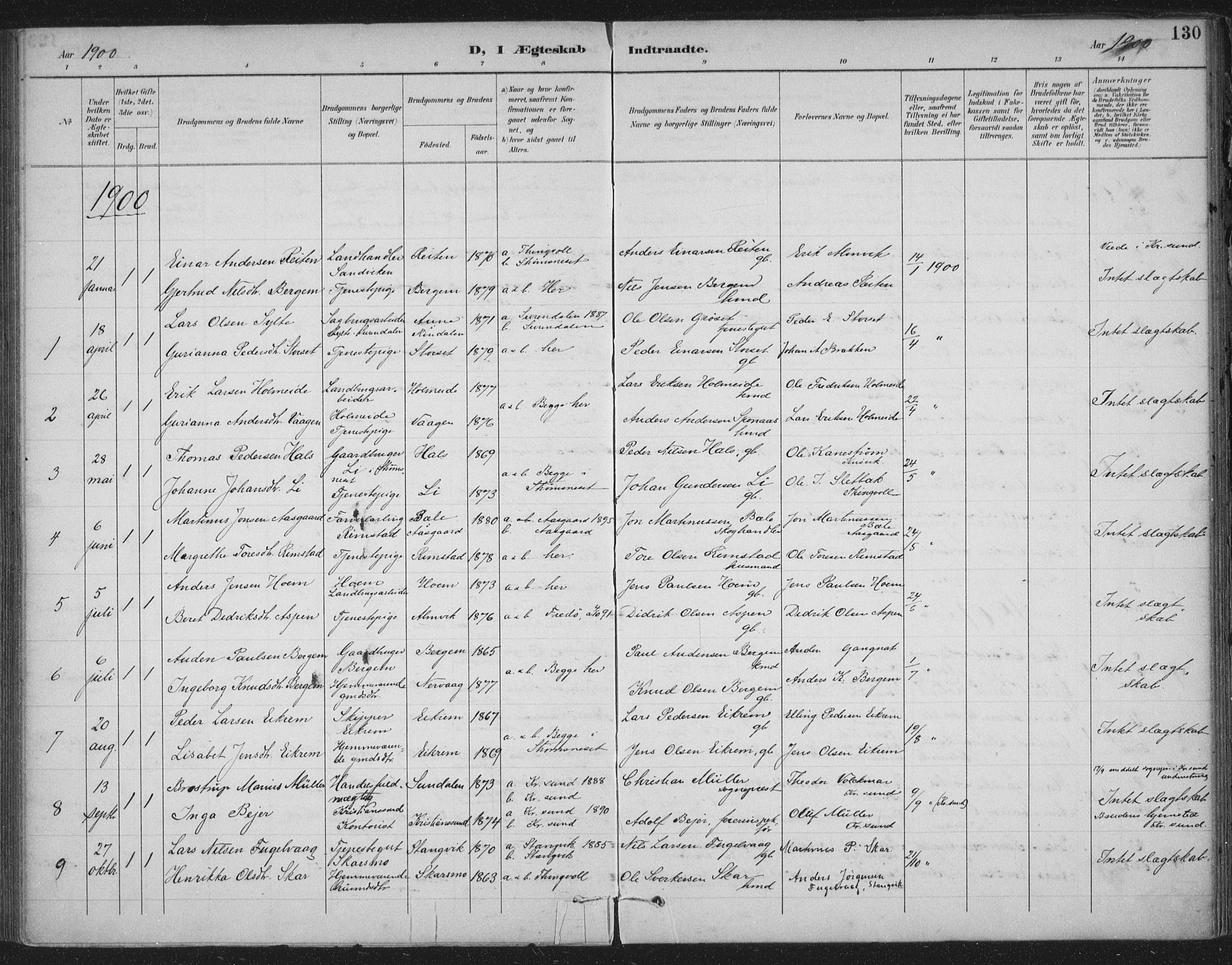 Ministerialprotokoller, klokkerbøker og fødselsregistre - Møre og Romsdal, AV/SAT-A-1454/586/L0988: Parish register (official) no. 586A14, 1893-1905, p. 130