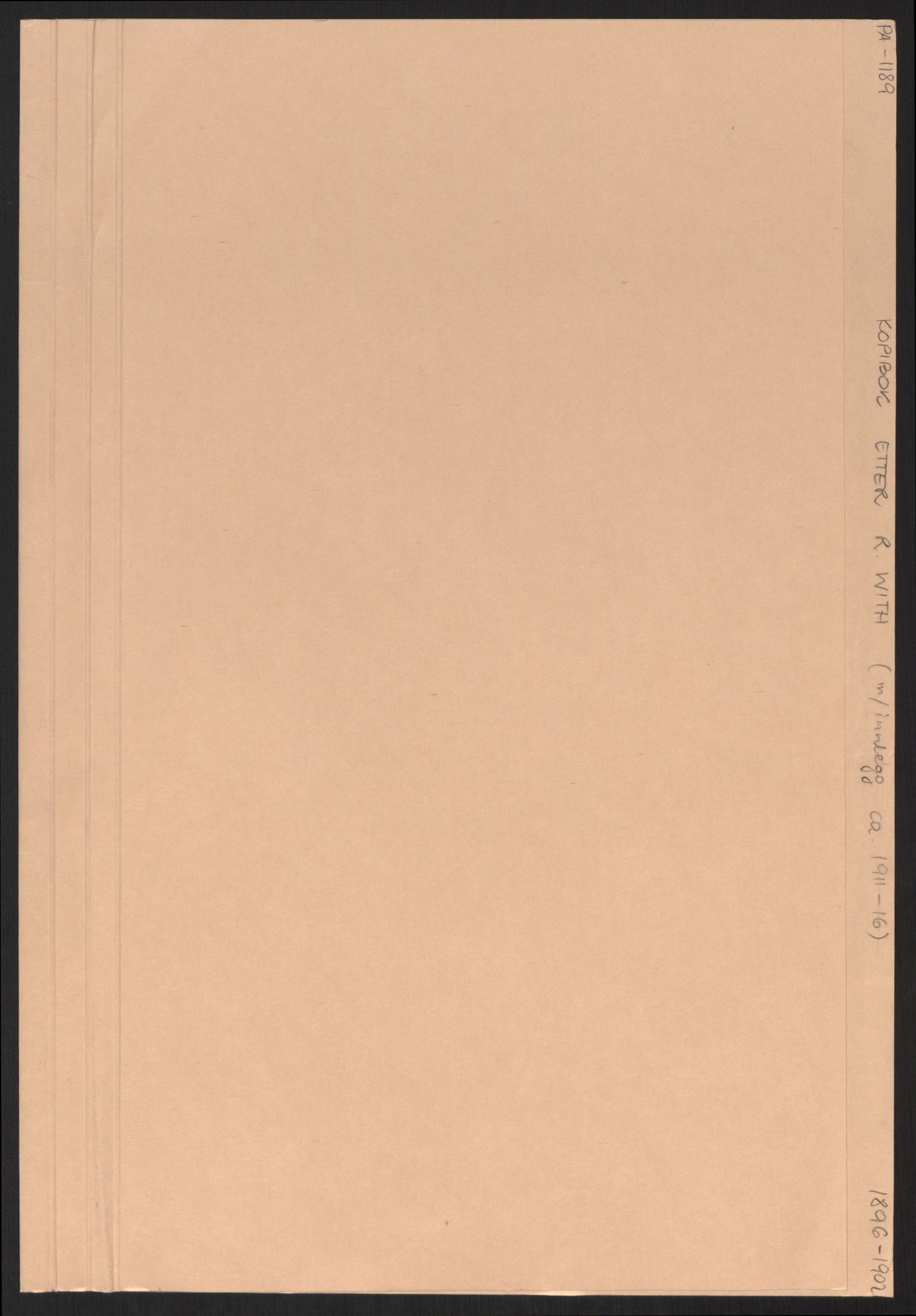 Vesteraalens Dampskibsselskab, RA/PA-1189/F/Fa/Faa/L0001: Richard With, 1893-1916, p. 1