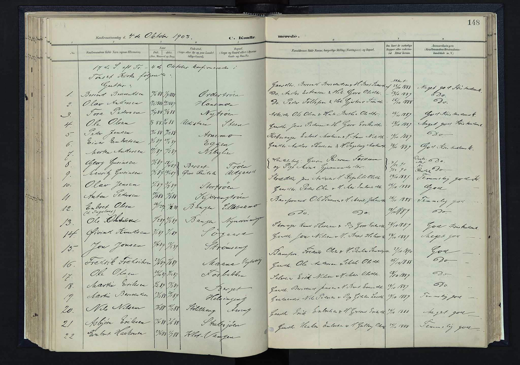 Tynset prestekontor, AV/SAH-PREST-058/H/Ha/Haa/L0025: Parish register (official) no. 25, 1900-1914, p. 148