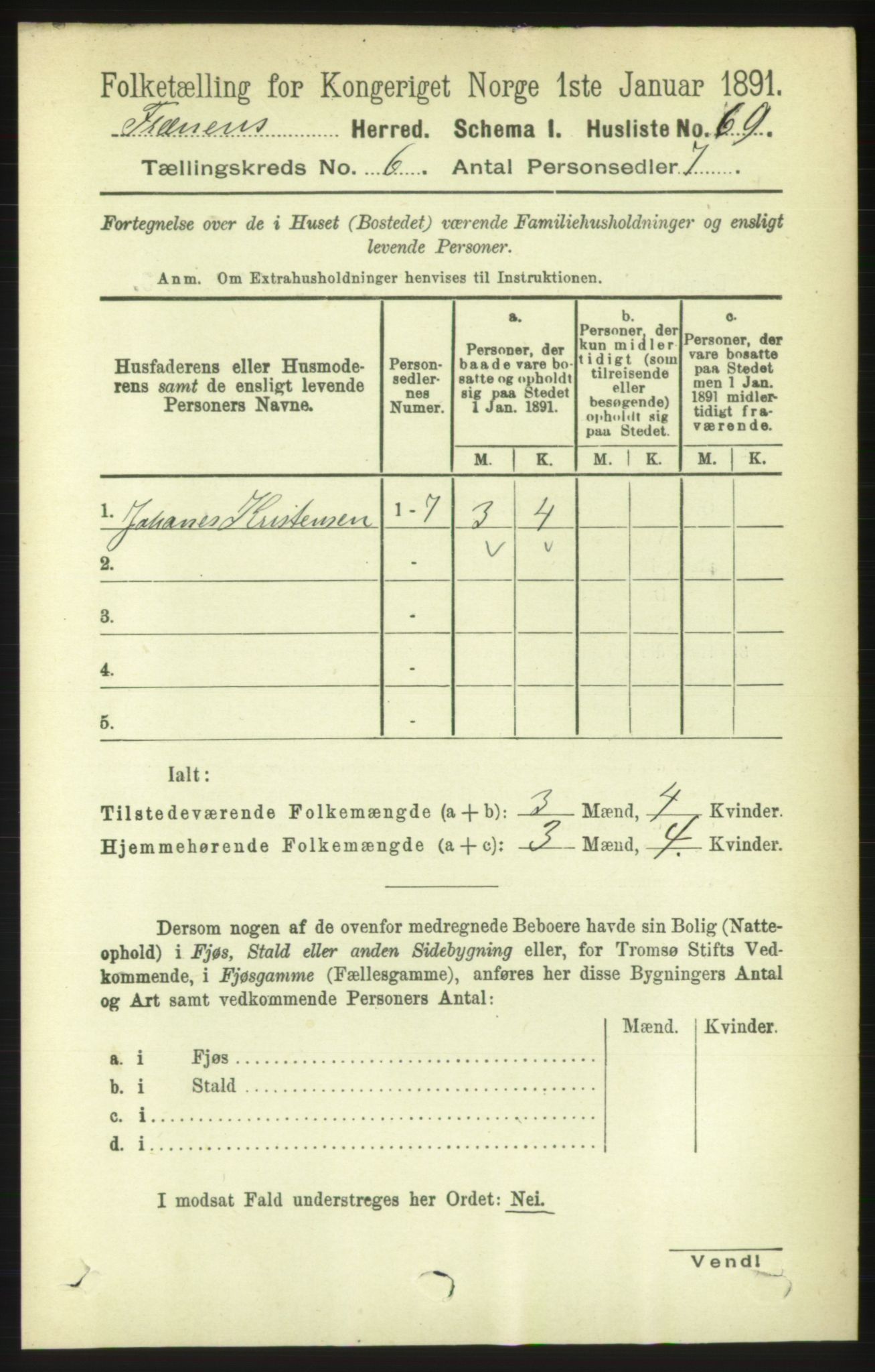 RA, 1891 census for 1548 Fræna, 1891, p. 1854