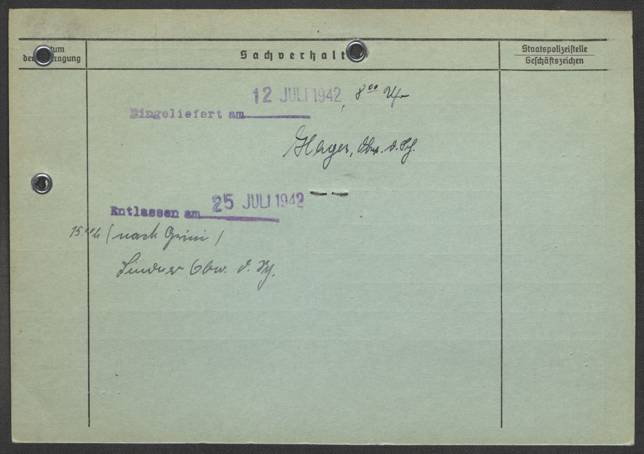 Befehlshaber der Sicherheitspolizei und des SD, RA/RAFA-5969/E/Ea/Eaa/L0001: Register over norske fanger i Møllergata 19: A-Bj, 1940-1945, p. 1202