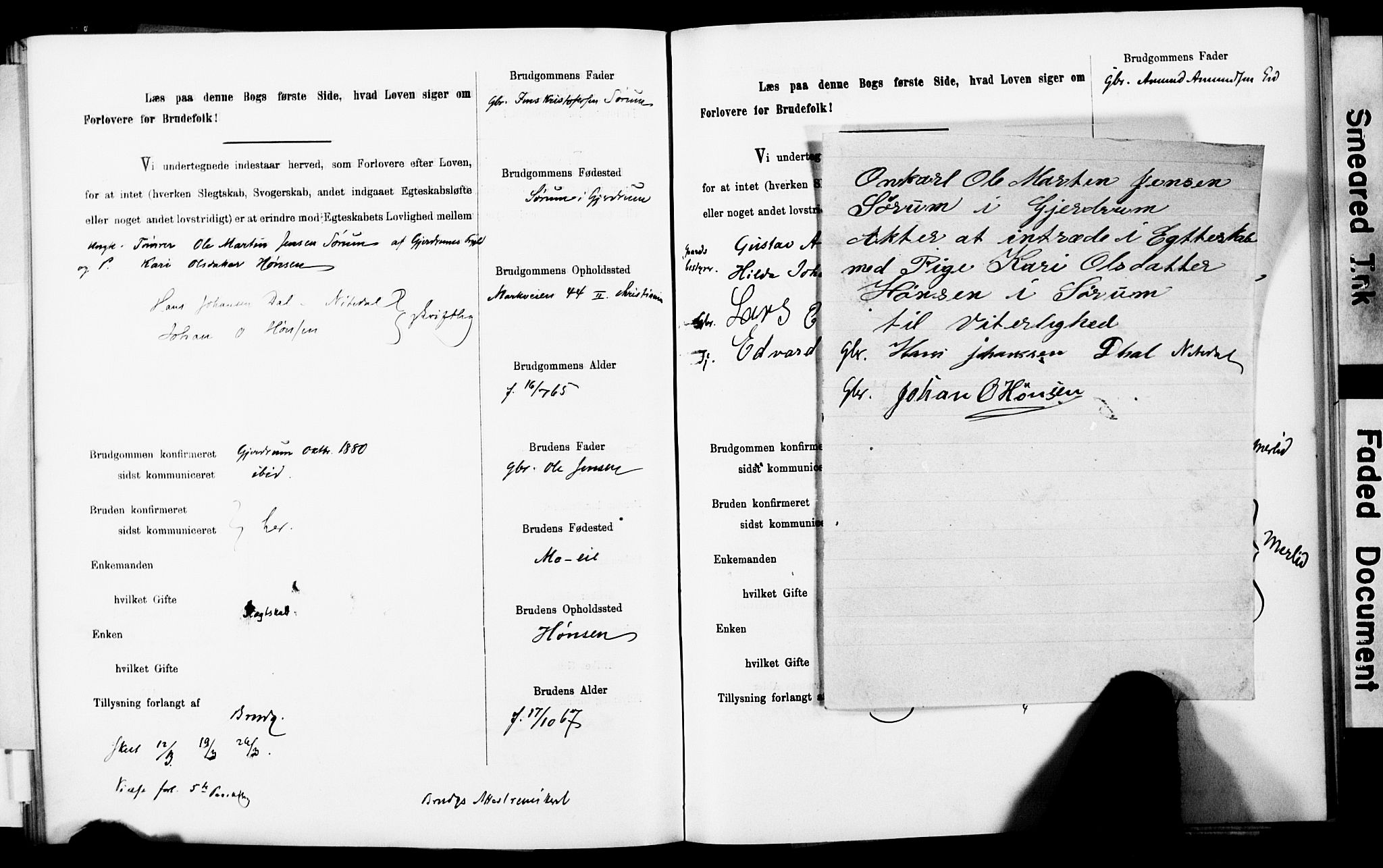 Sørum prestekontor Kirkebøker, AV/SAO-A-10303/H/Ha/L0001: Banns register no. 1, 1887-1890