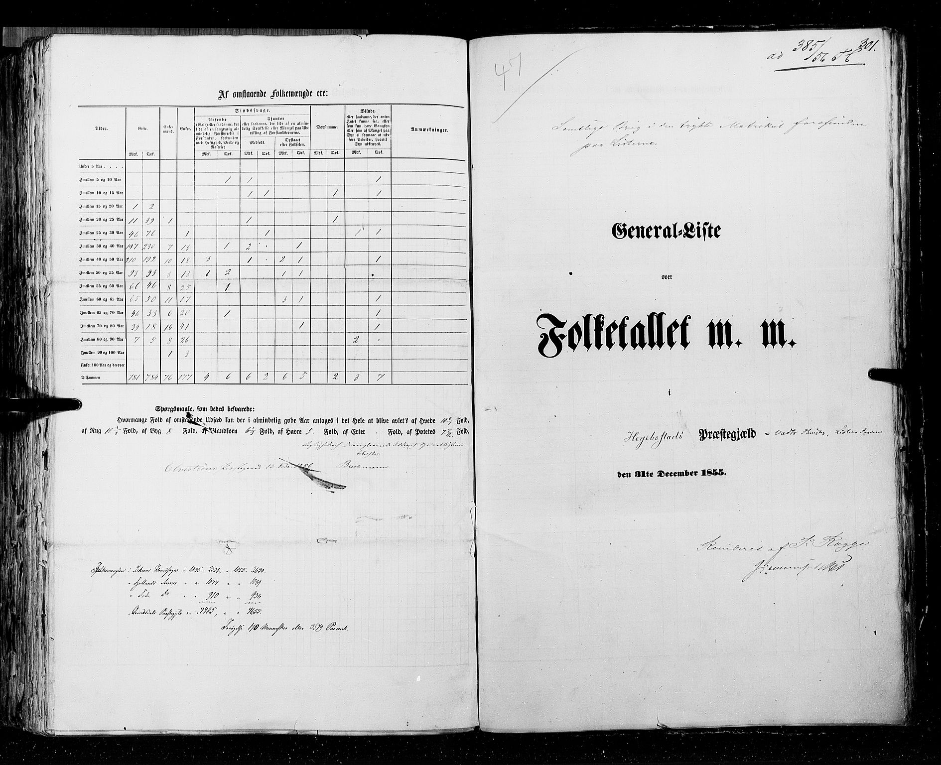 RA, Census 1855, vol. 3: Bratsberg amt, Nedenes amt og Lister og Mandal amt, 1855, p. 301