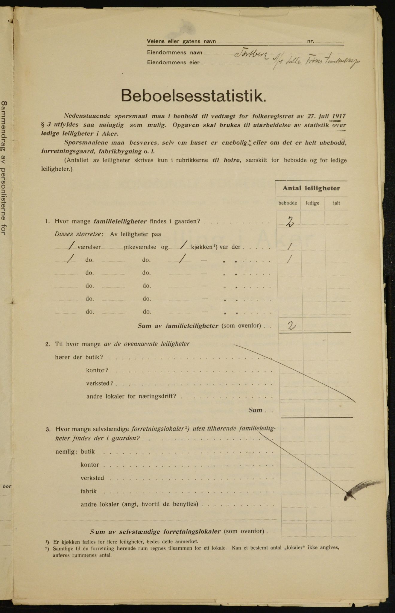 OBA, Municipal Census 1917 for Aker, 1917, p. 9572