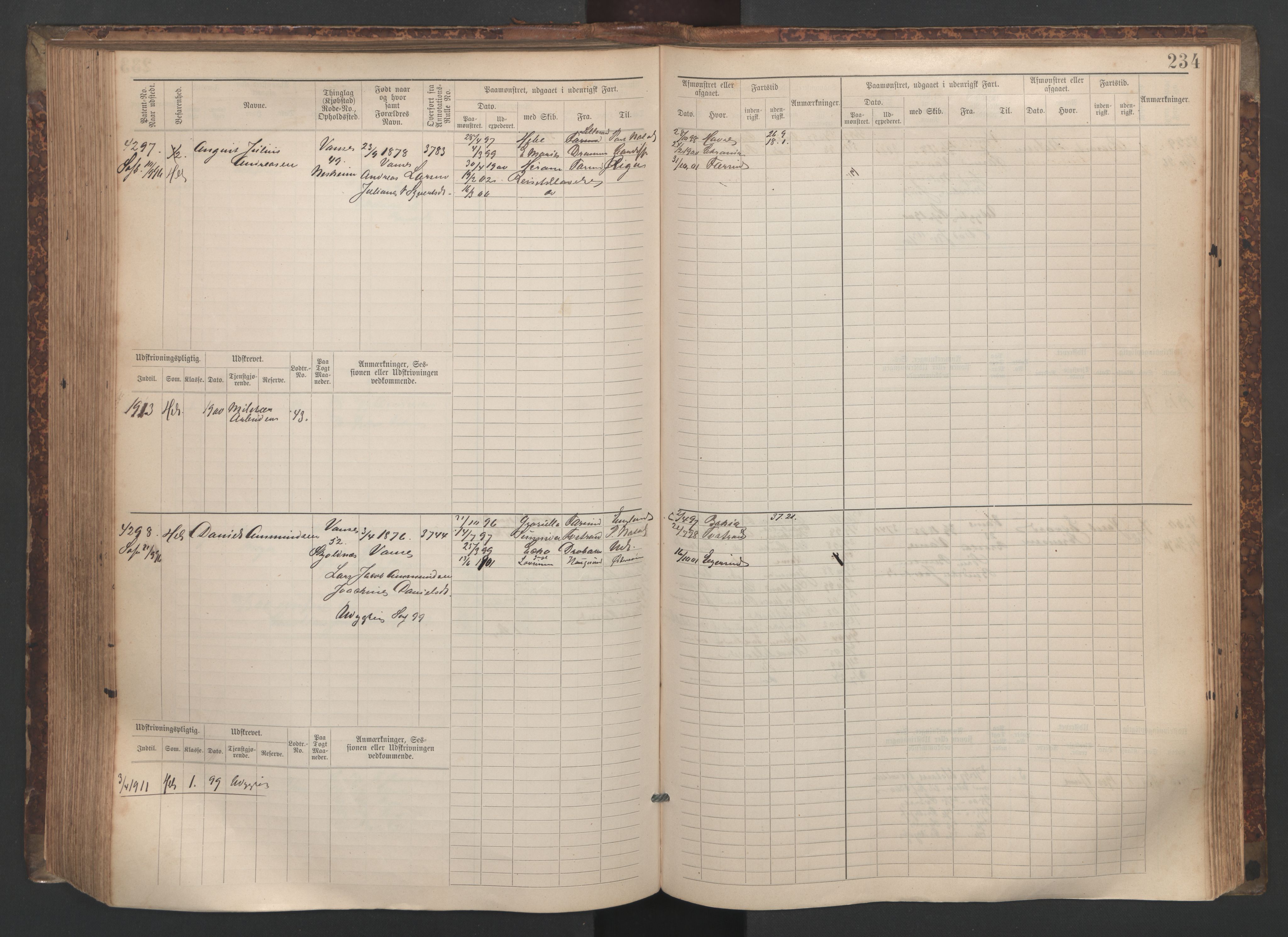 Farsund mønstringskrets, SAK/2031-0017/F/Fb/L0020: Hovedrulle nr 3833-4506, Z-12, 1890-1930, p. 250