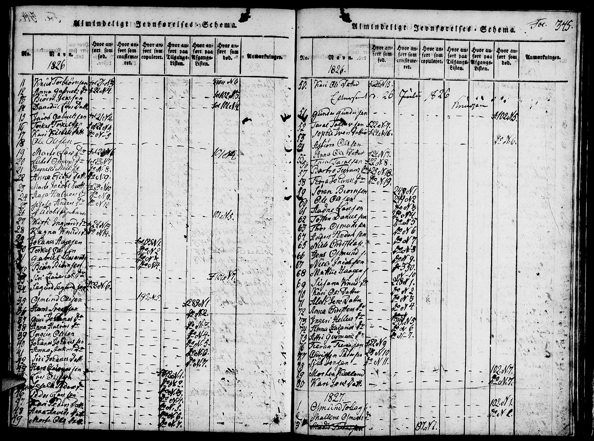 Vikedal sokneprestkontor, AV/SAST-A-101840/01/V: Parish register (copy) no. B 1, 1816-1853, p. 345