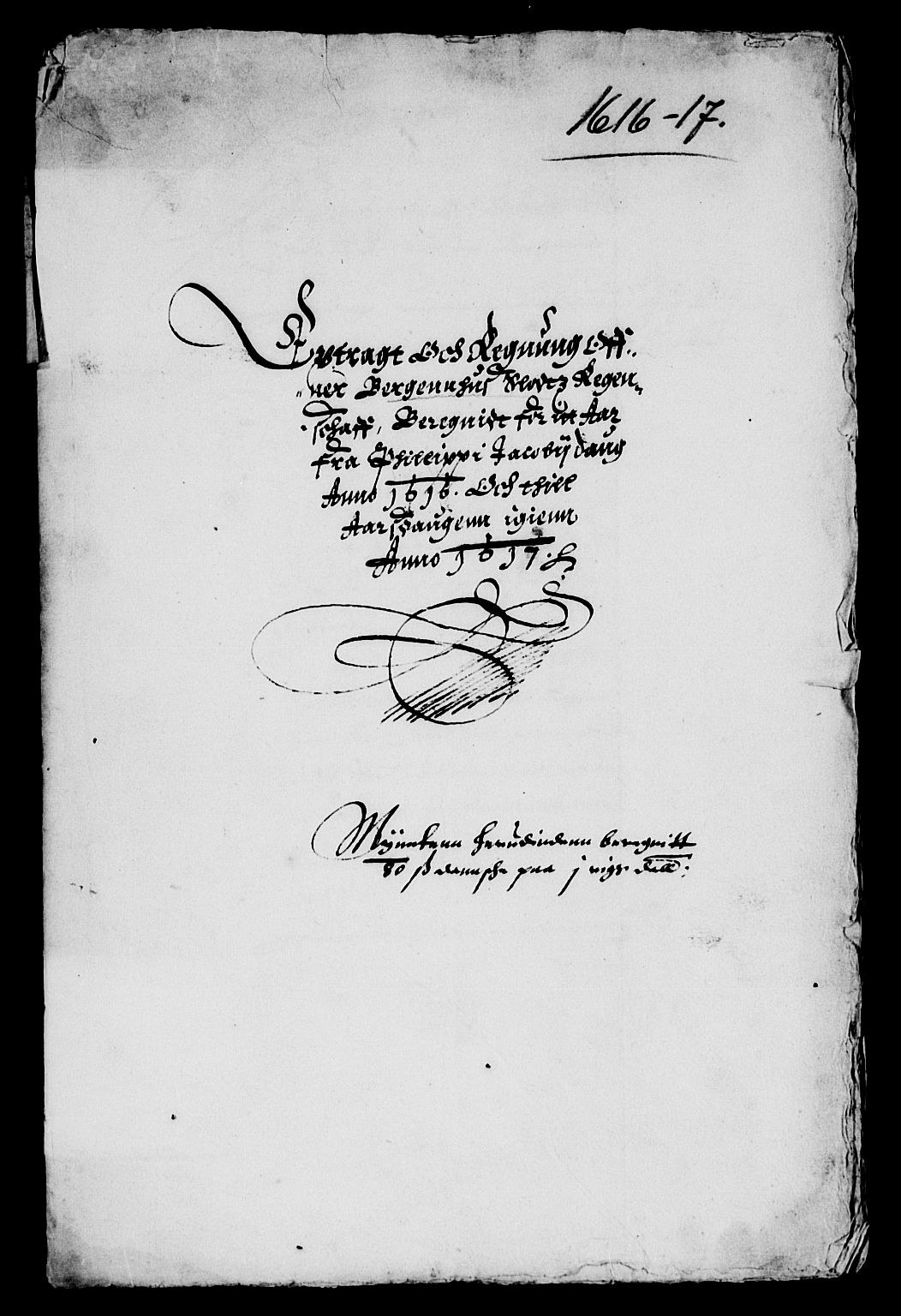 Rentekammeret inntil 1814, Reviderte regnskaper, Lensregnskaper, AV/RA-EA-5023/R/Rb/Rbt/L0021: Bergenhus len, 1616-1617