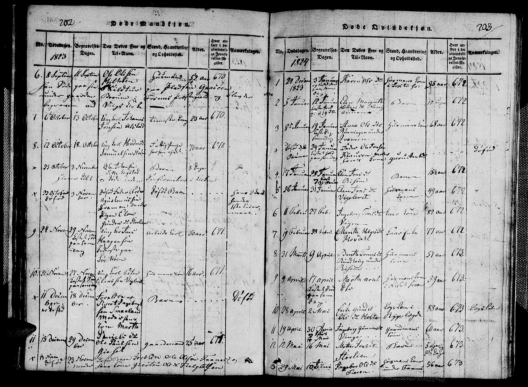 Ministerialprotokoller, klokkerbøker og fødselsregistre - Nord-Trøndelag, SAT/A-1458/713/L0124: Parish register (copy) no. 713C01, 1817-1827, p. 202-203