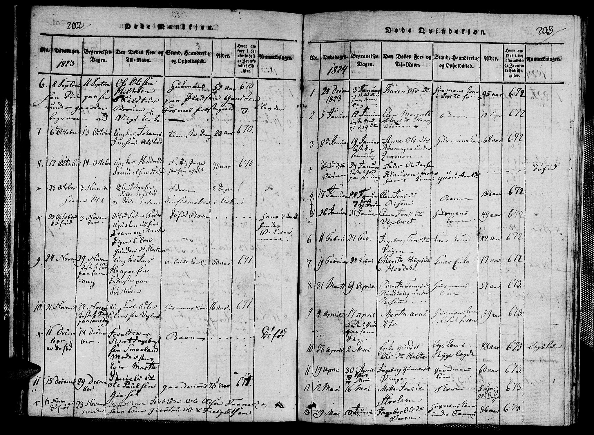 Ministerialprotokoller, klokkerbøker og fødselsregistre - Nord-Trøndelag, AV/SAT-A-1458/713/L0124: Parish register (copy) no. 713C01, 1817-1827, p. 202-203