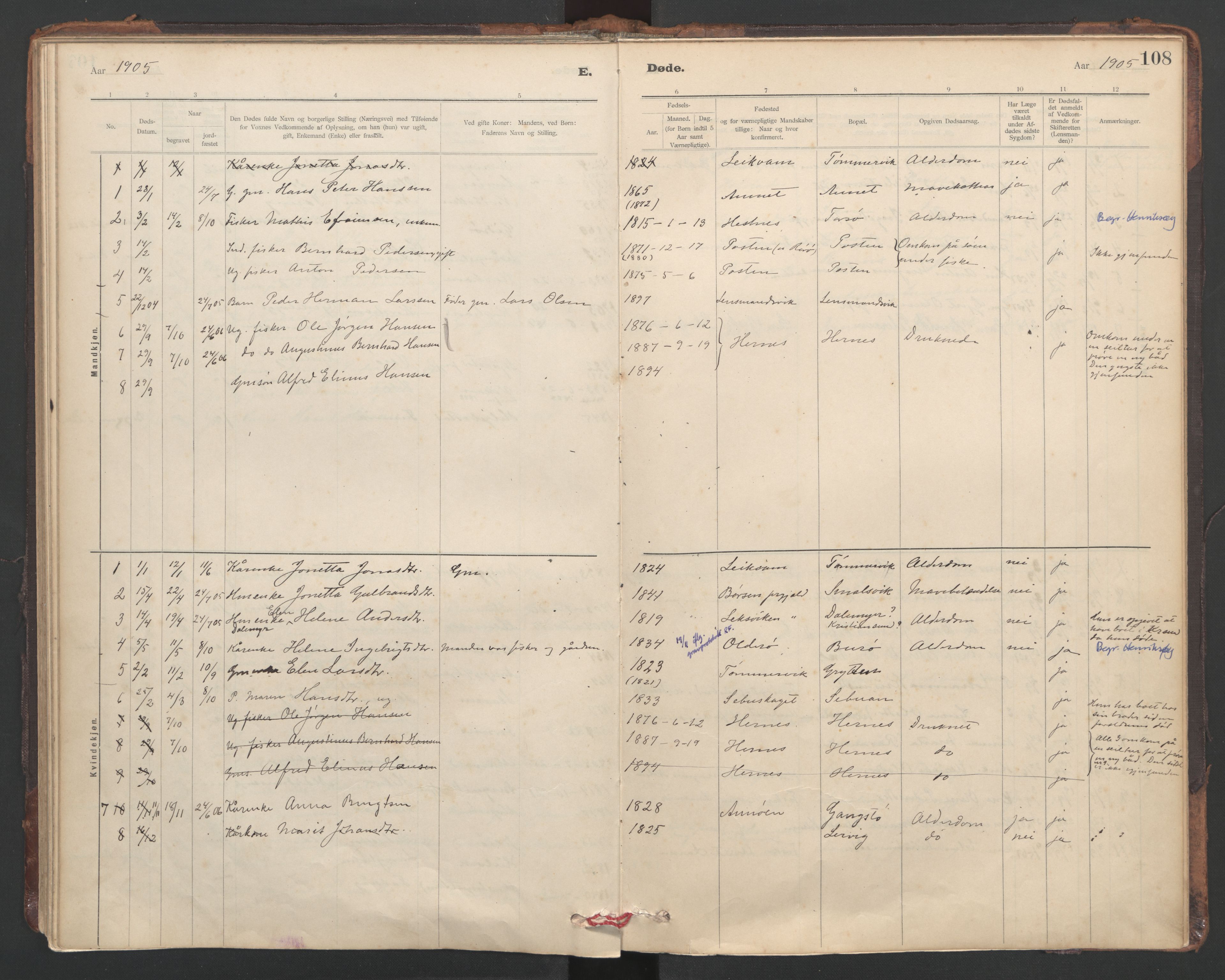 Ministerialprotokoller, klokkerbøker og fødselsregistre - Sør-Trøndelag, SAT/A-1456/635/L0552: Parish register (official) no. 635A02, 1899-1919, p. 108