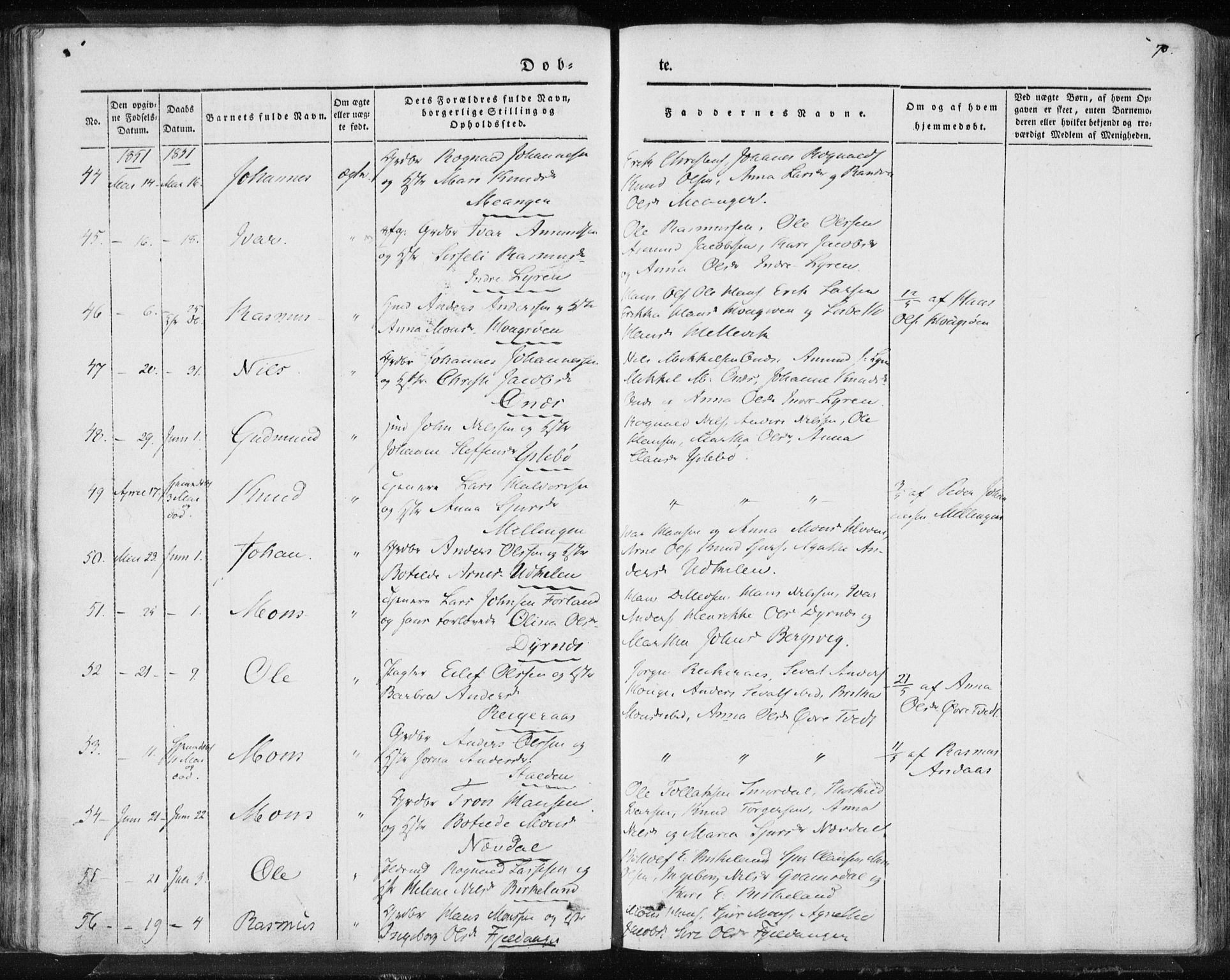 Lindås Sokneprestembete, AV/SAB-A-76701/H/Haa/Haaa/L0010: Parish register (official) no. A 10, 1842-1862, p. 70