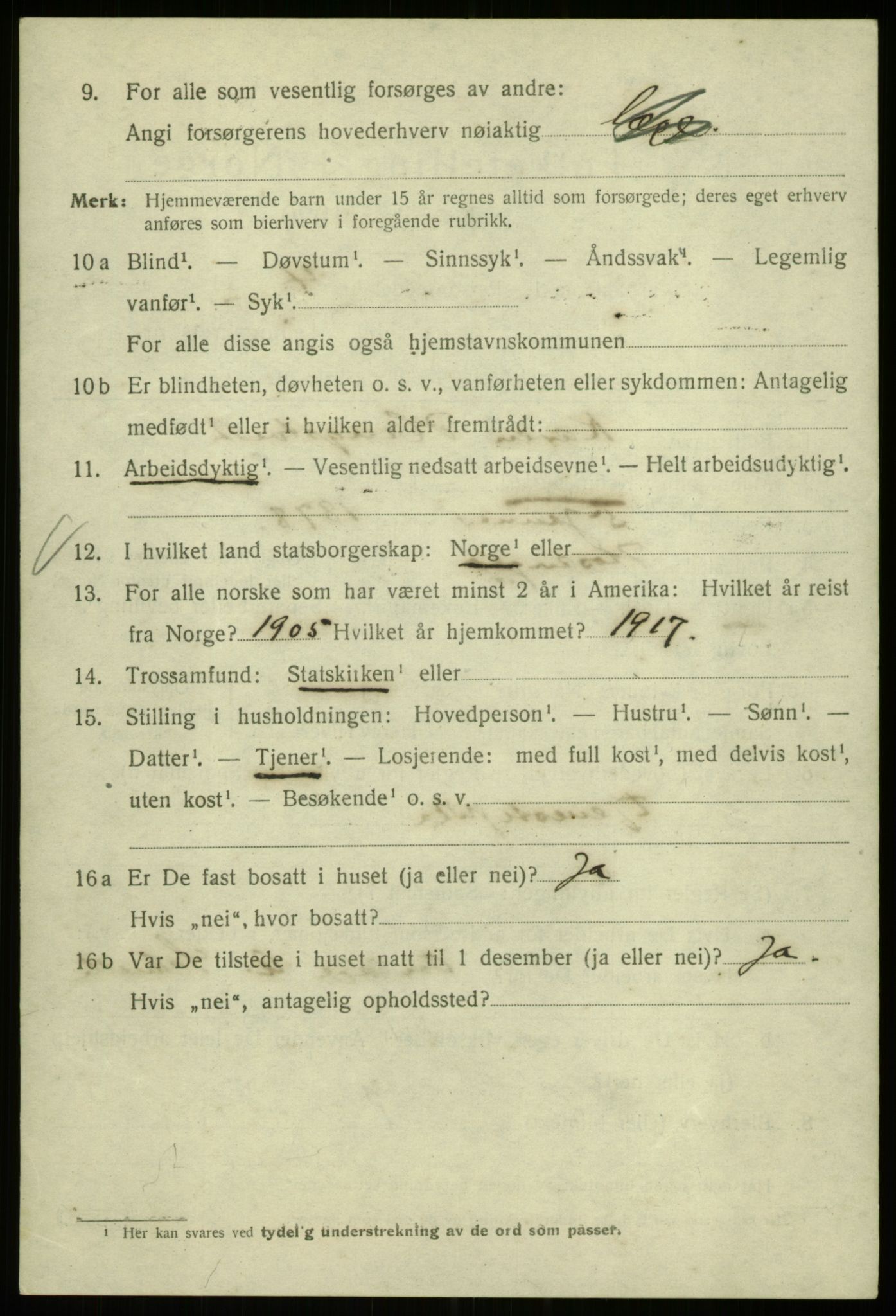 SAB, 1920 census for Bergen, 1920, p. 129755