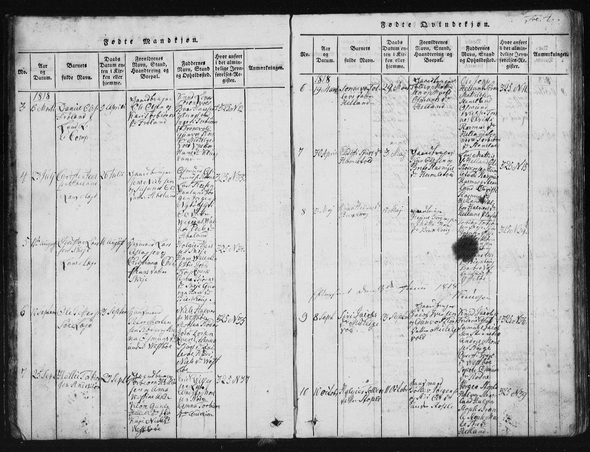 Vikedal sokneprestkontor, SAST/A-101840/01/V: Parish register (copy) no. B 2, 1816-1863, p. 4