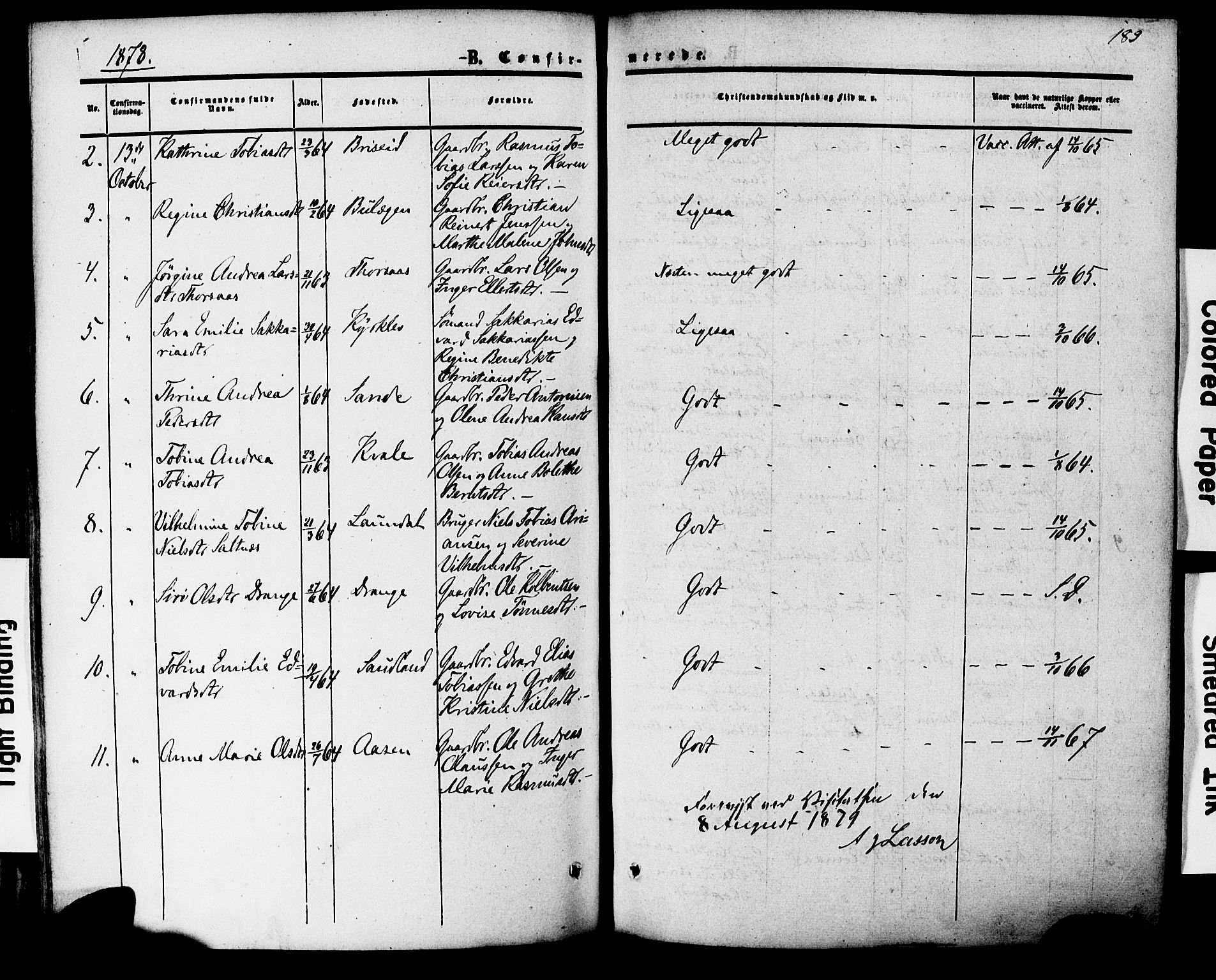 Herad sokneprestkontor, AV/SAK-1111-0018/F/Fa/Faa/L0005: Parish register (official) no. A 5, 1853-1886, p. 189