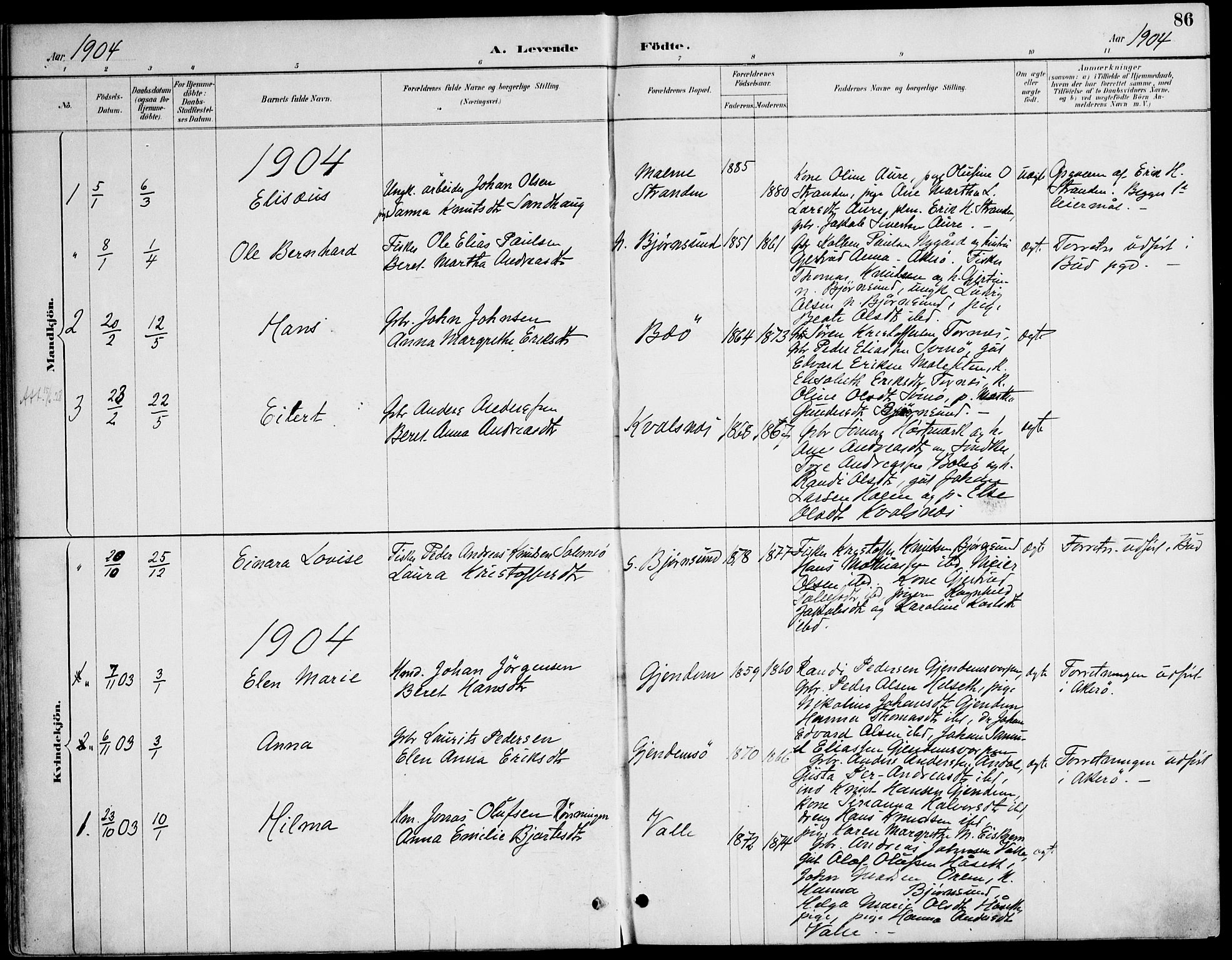 Ministerialprotokoller, klokkerbøker og fødselsregistre - Møre og Romsdal, AV/SAT-A-1454/565/L0750: Parish register (official) no. 565A04, 1887-1905, p. 86