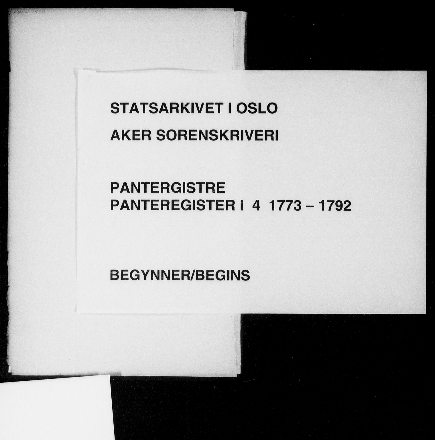 Aker sorenskriveri, SAO/A-10895/G/Ga/Gab/Gaba/L0004: Mortgage register no. I 4, 1773-1792