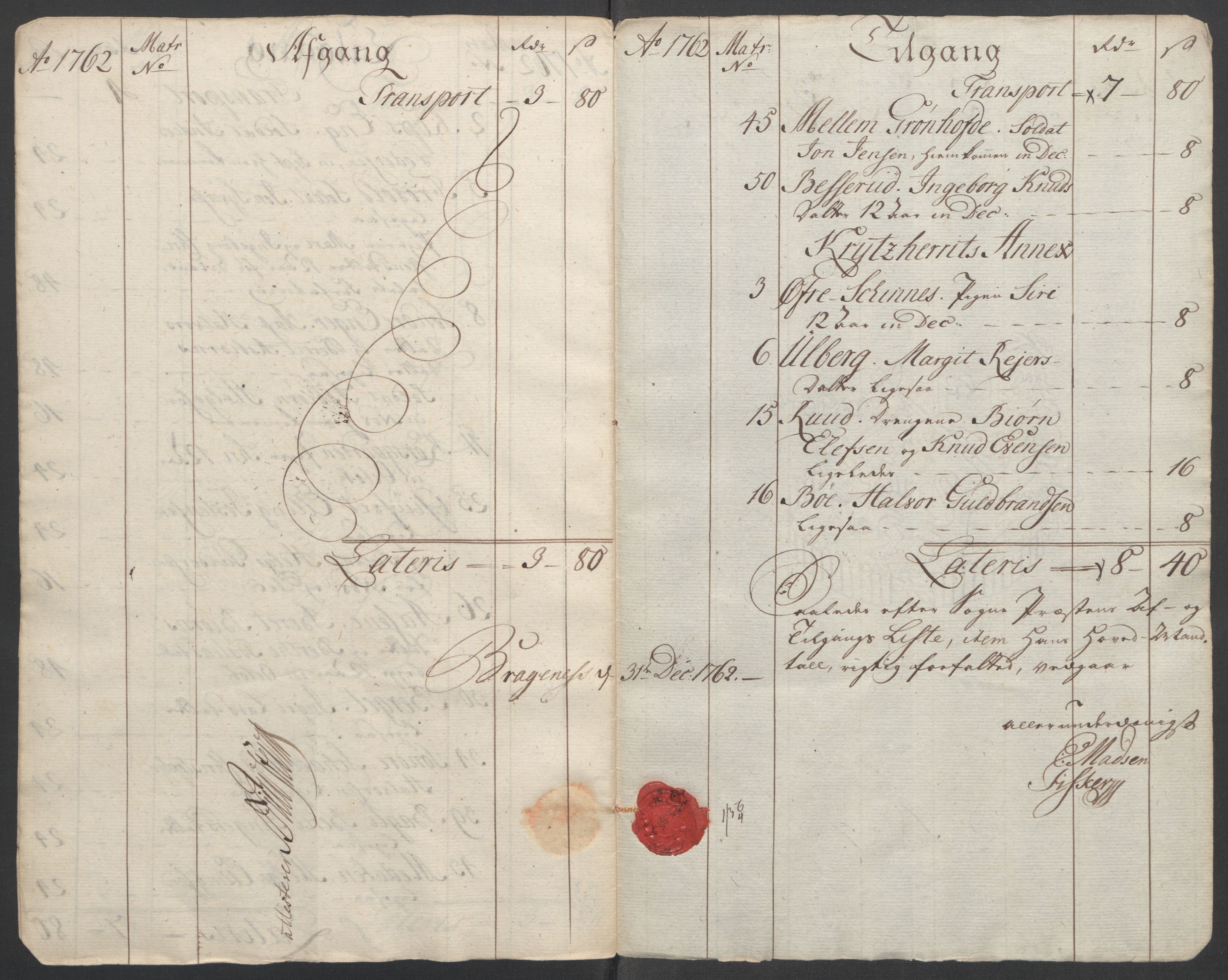 Rentekammeret inntil 1814, Reviderte regnskaper, Fogderegnskap, AV/RA-EA-4092/R31/L1833: Ekstraskatten Hurum, Røyken, Eiker, Lier og Buskerud, 1762-1764, p. 44