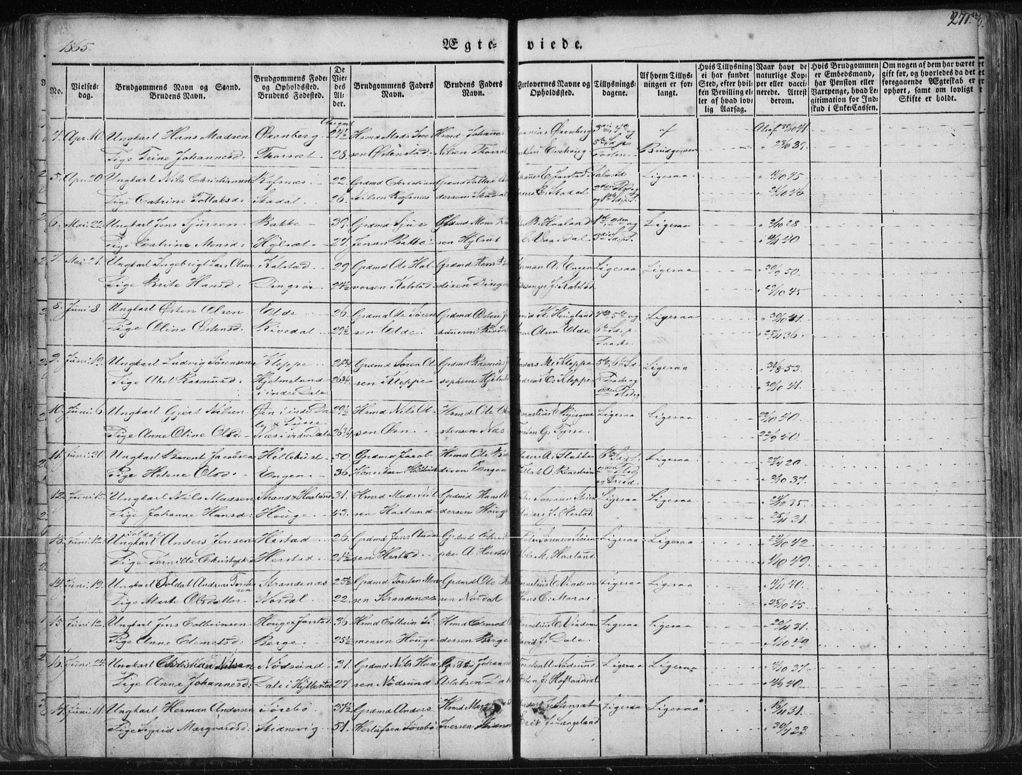 Fjaler sokneprestembete, SAB/A-79801/H/Haa/Haaa/L0006: Parish register (official) no. A 6, 1835-1884, p. 271