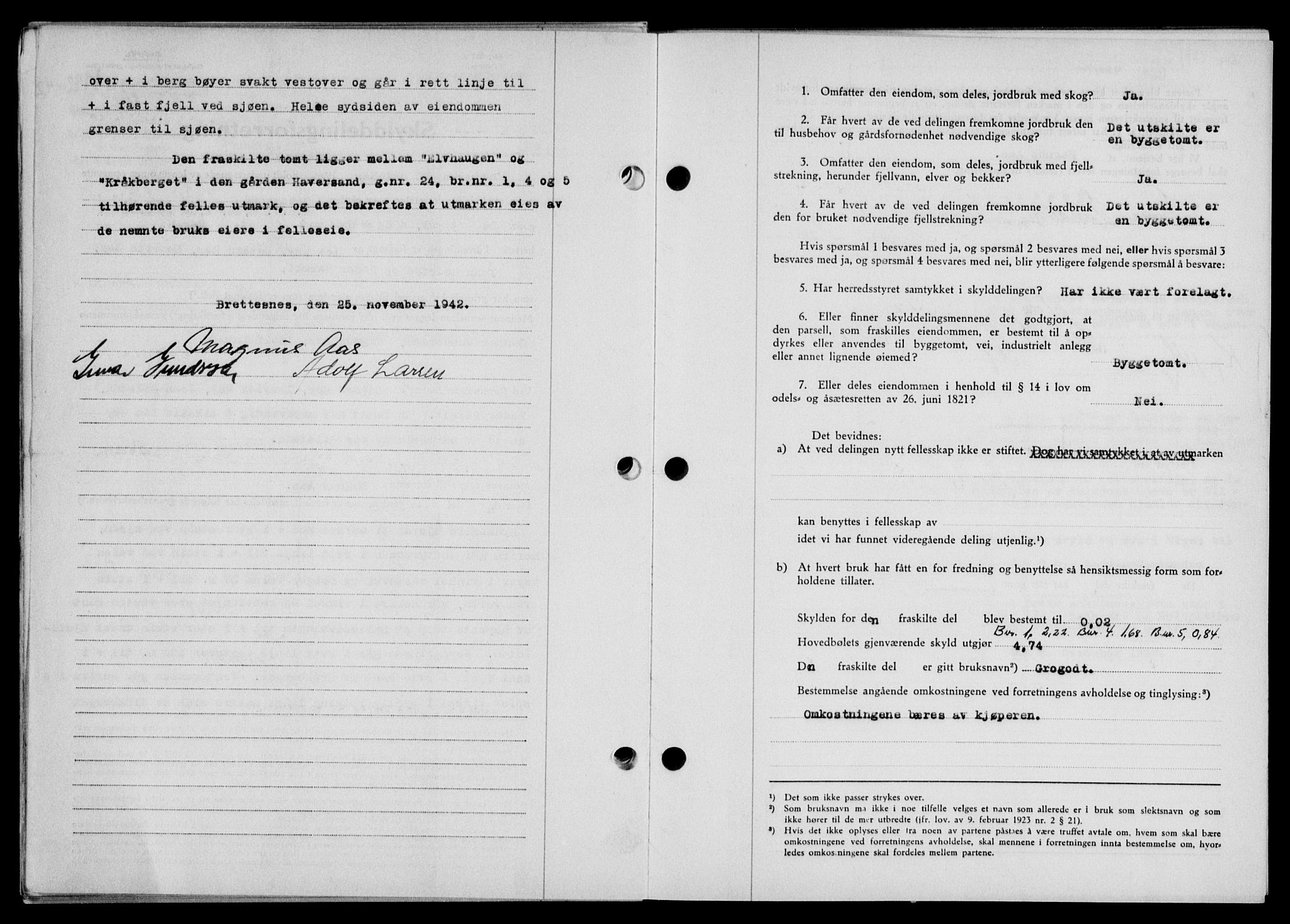 Lofoten sorenskriveri, SAT/A-0017/1/2/2C/L0010a: Mortgage book no. 10a, 1942-1943, Diary no: : 1992/1942