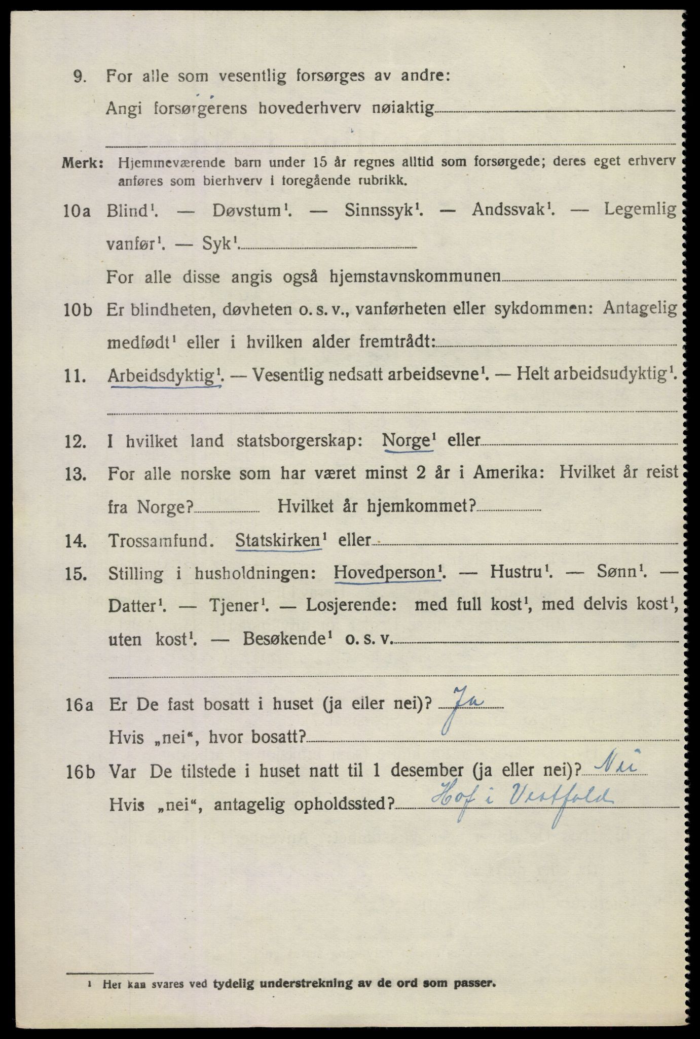 SAKO, 1920 census for Sande, 1920, p. 8957