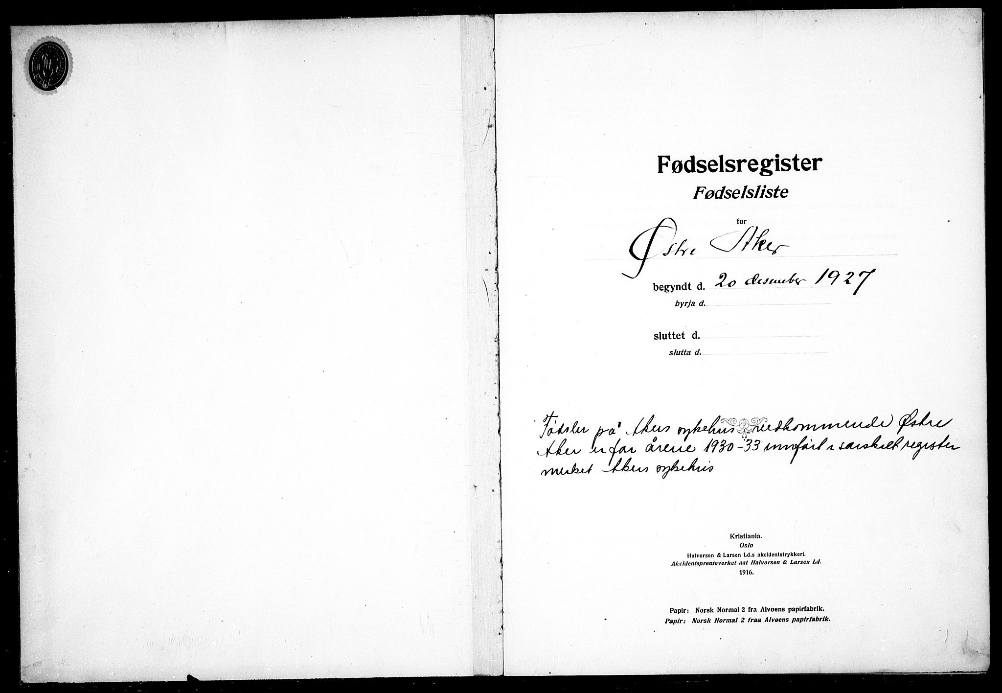 Østre Aker prestekontor Kirkebøker, SAO/A-10840/J/Ja/L0003: Birth register no. I 3, 1927-1934