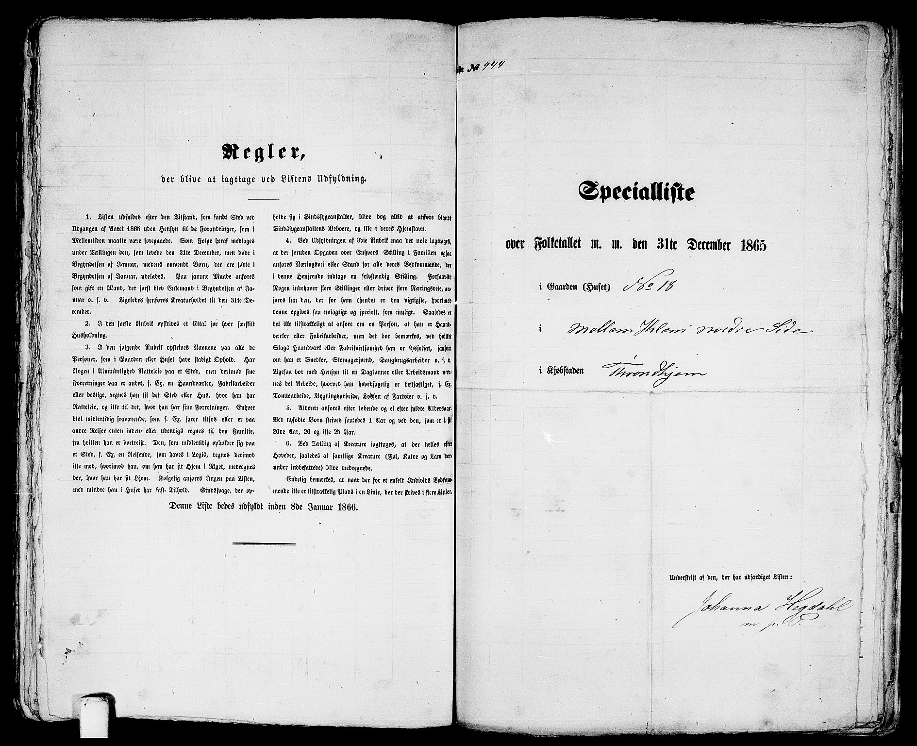 RA, 1865 census for Trondheim, 1865, p. 1967