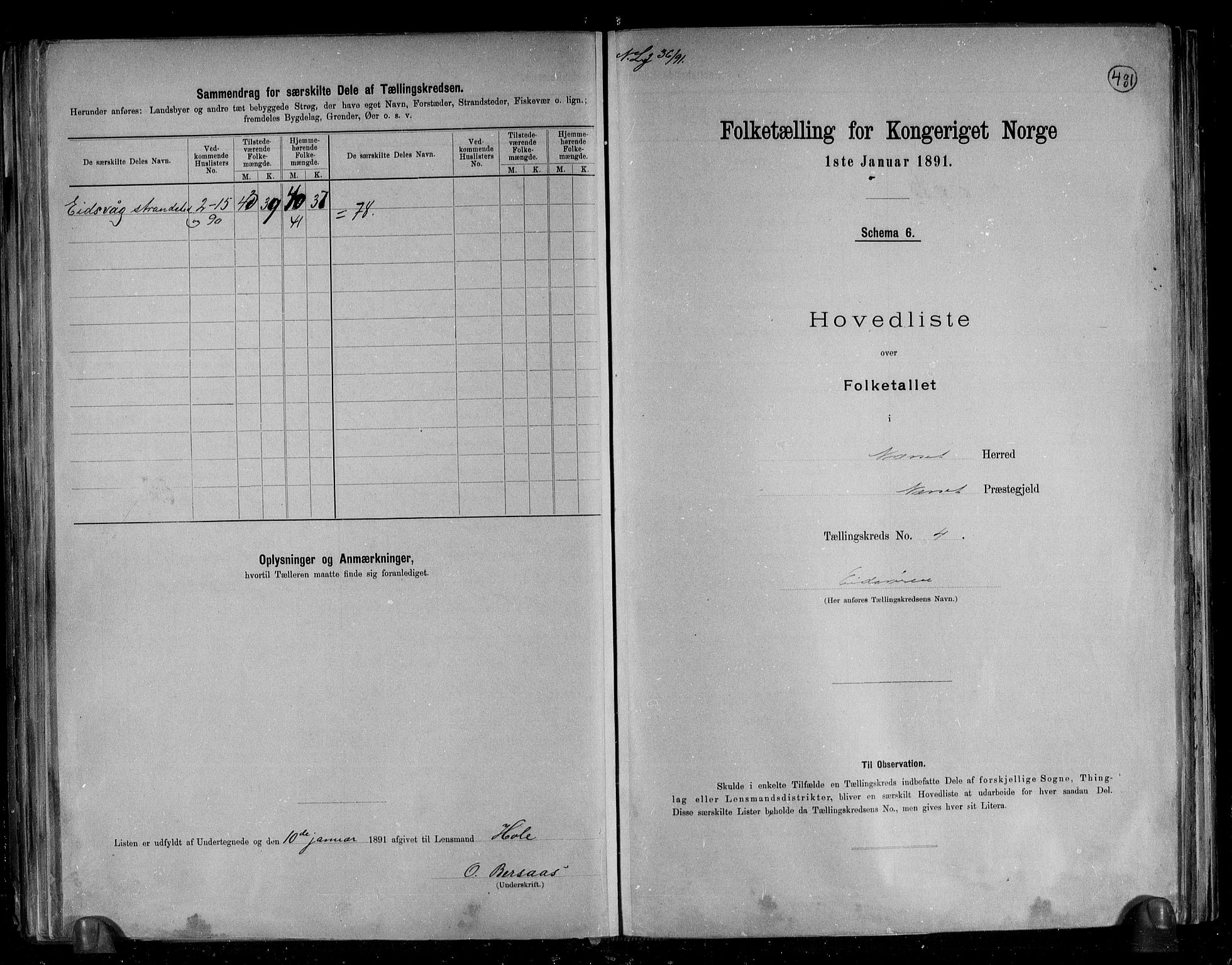 RA, 1891 census for 1543 Nesset, 1891, p. 11