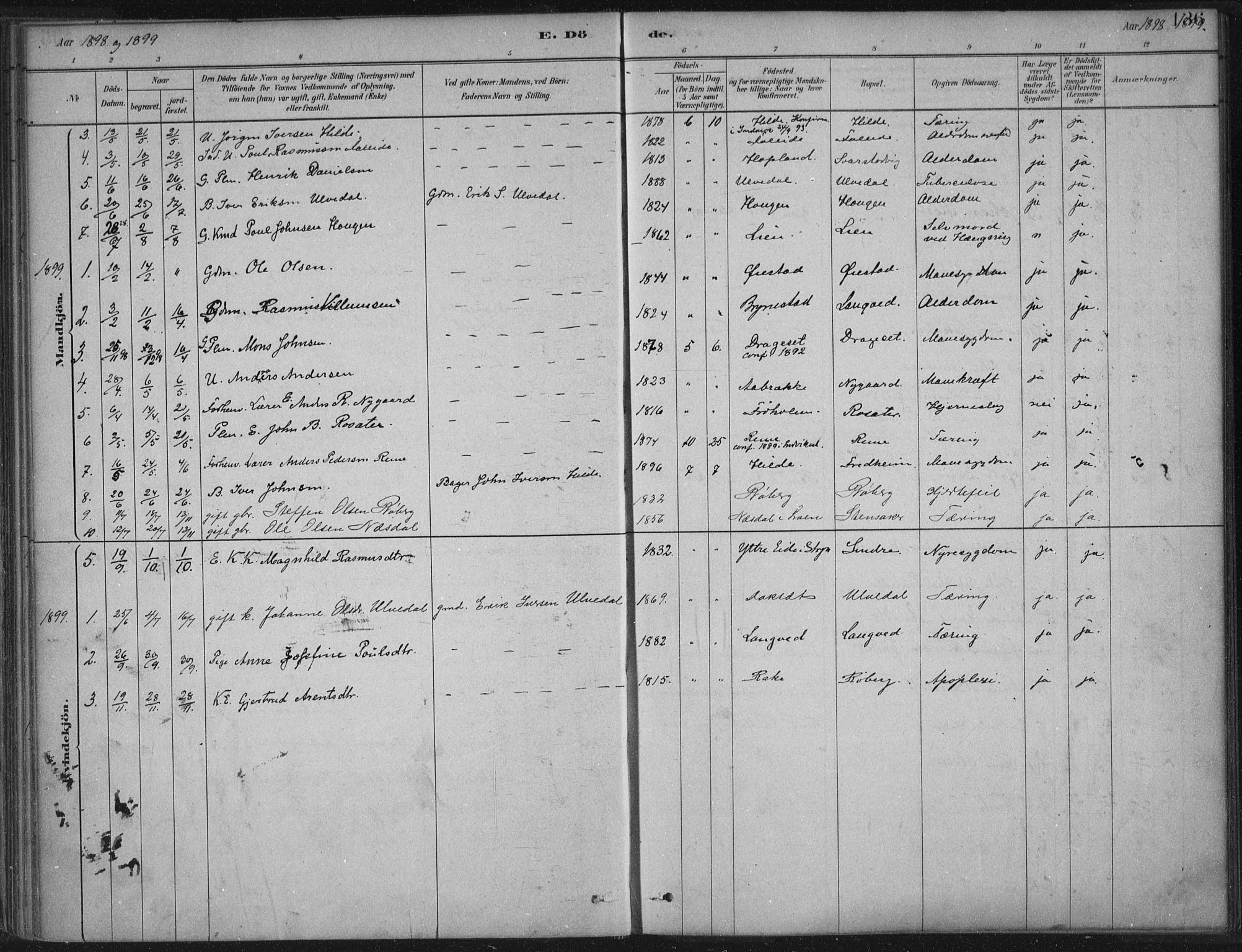 Innvik sokneprestembete, AV/SAB-A-80501: Parish register (official) no. B  1, 1879-1902, p. 136