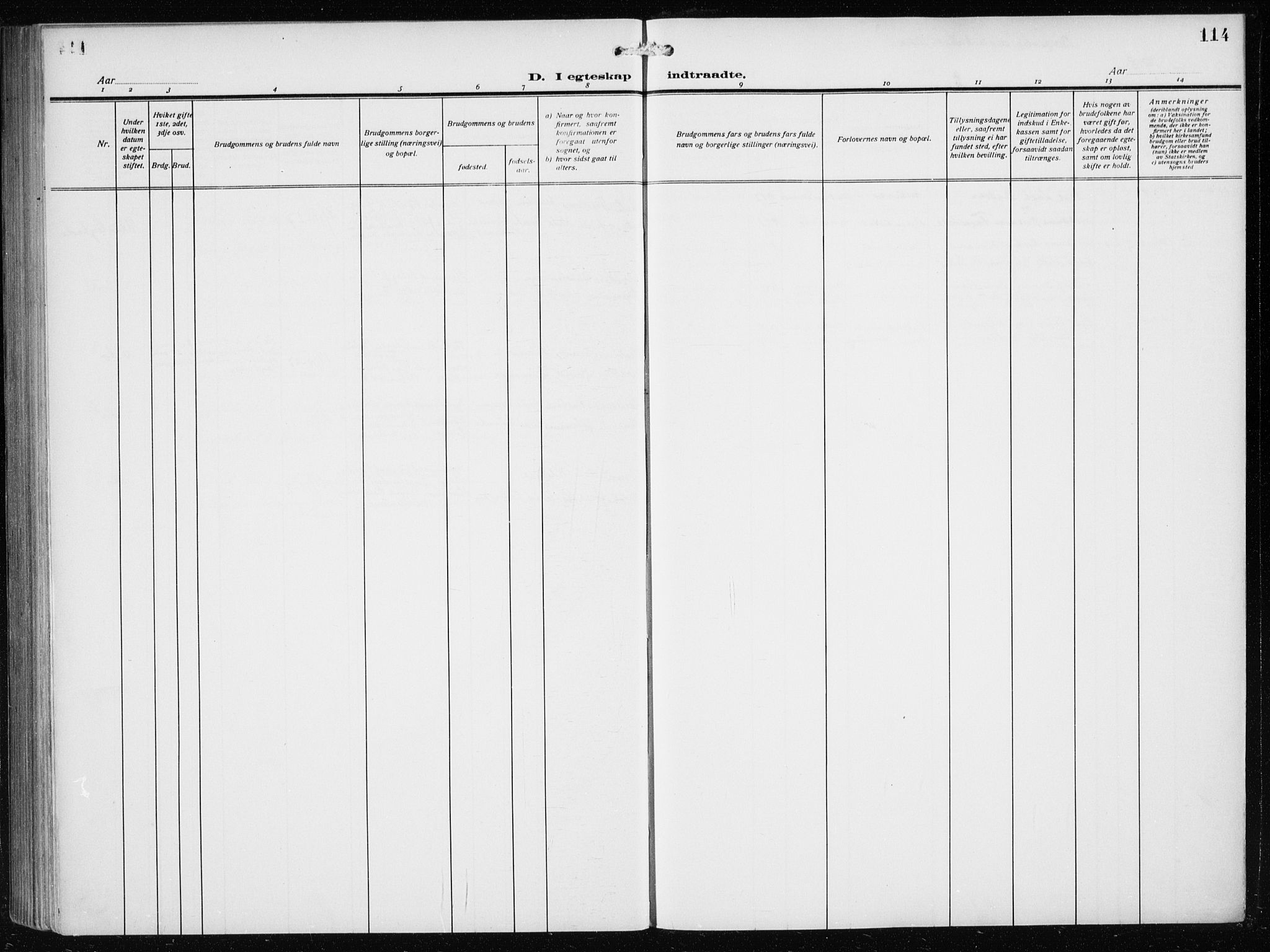 Mariakirken Sokneprestembete, SAB/A-76901/H/Haa/L0015: Parish register (official) no. C 3, 1913-1927, p. 114