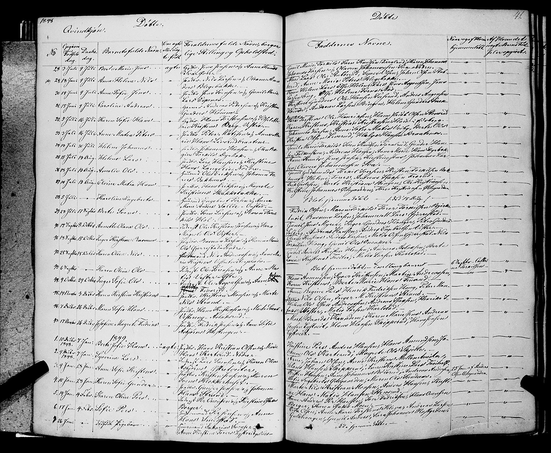 Skiptvet prestekontor Kirkebøker, AV/SAO-A-20009/F/Fa/L0006: Parish register (official) no. 6, 1839-1860, p. 41