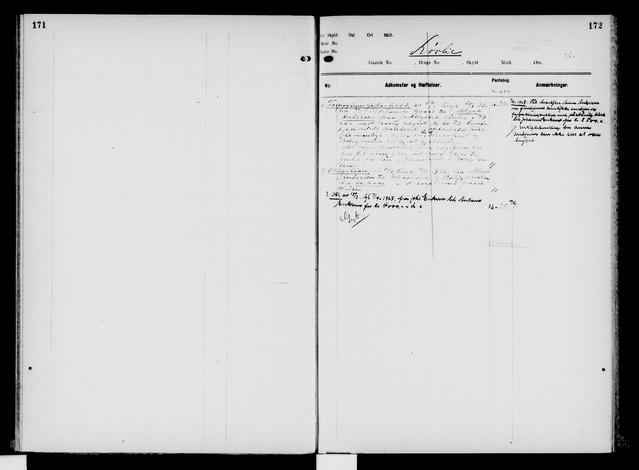 Nord-Hedmark sorenskriveri, SAH/TING-012/H/Ha/Had/Hade/L0008: Mortgage register no. 4.8, 1923-1940, p. 171-172