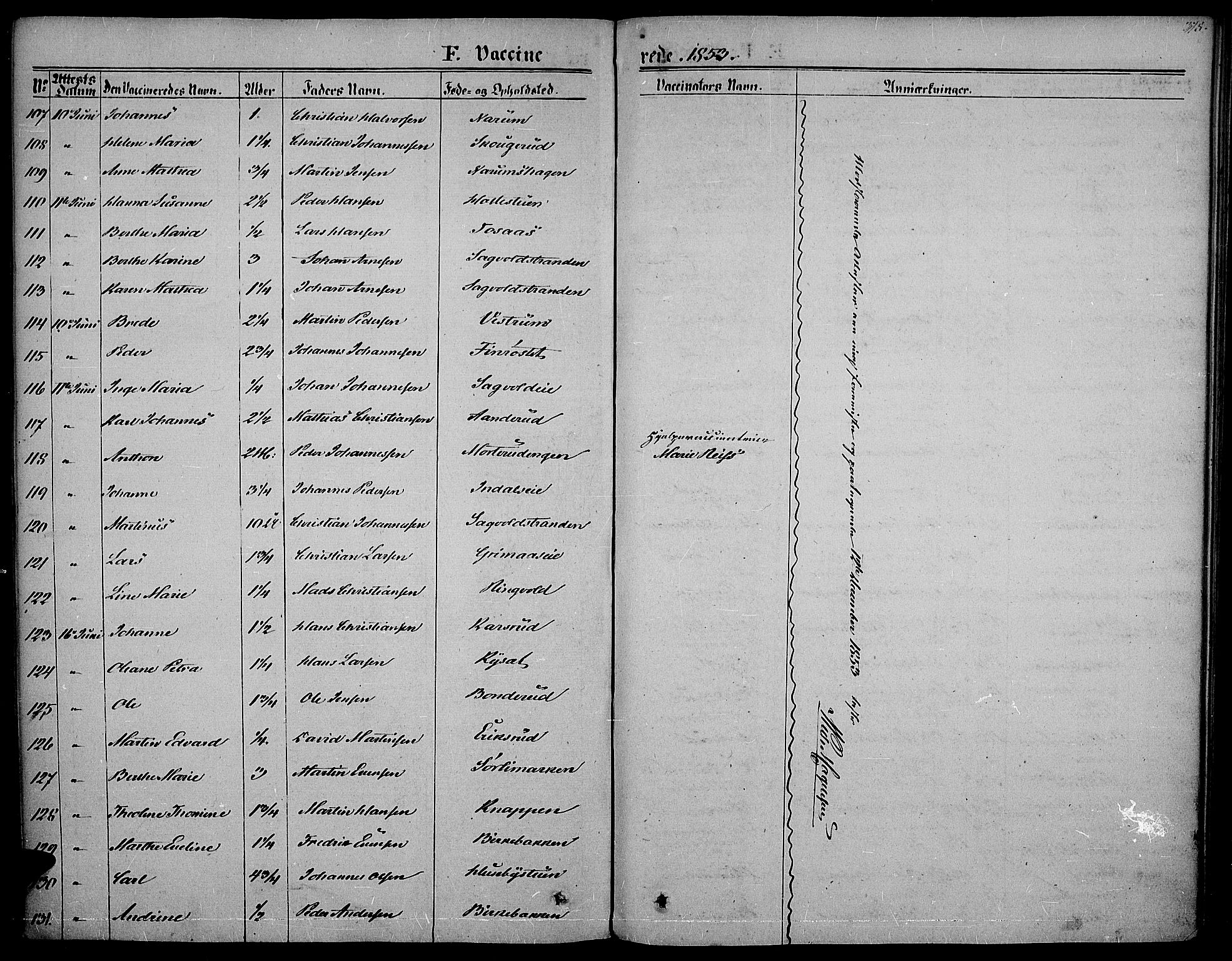 Vestre Toten prestekontor, AV/SAH-PREST-108/H/Ha/Haa/L0005: Parish register (official) no. 5, 1850-1855, p. 378