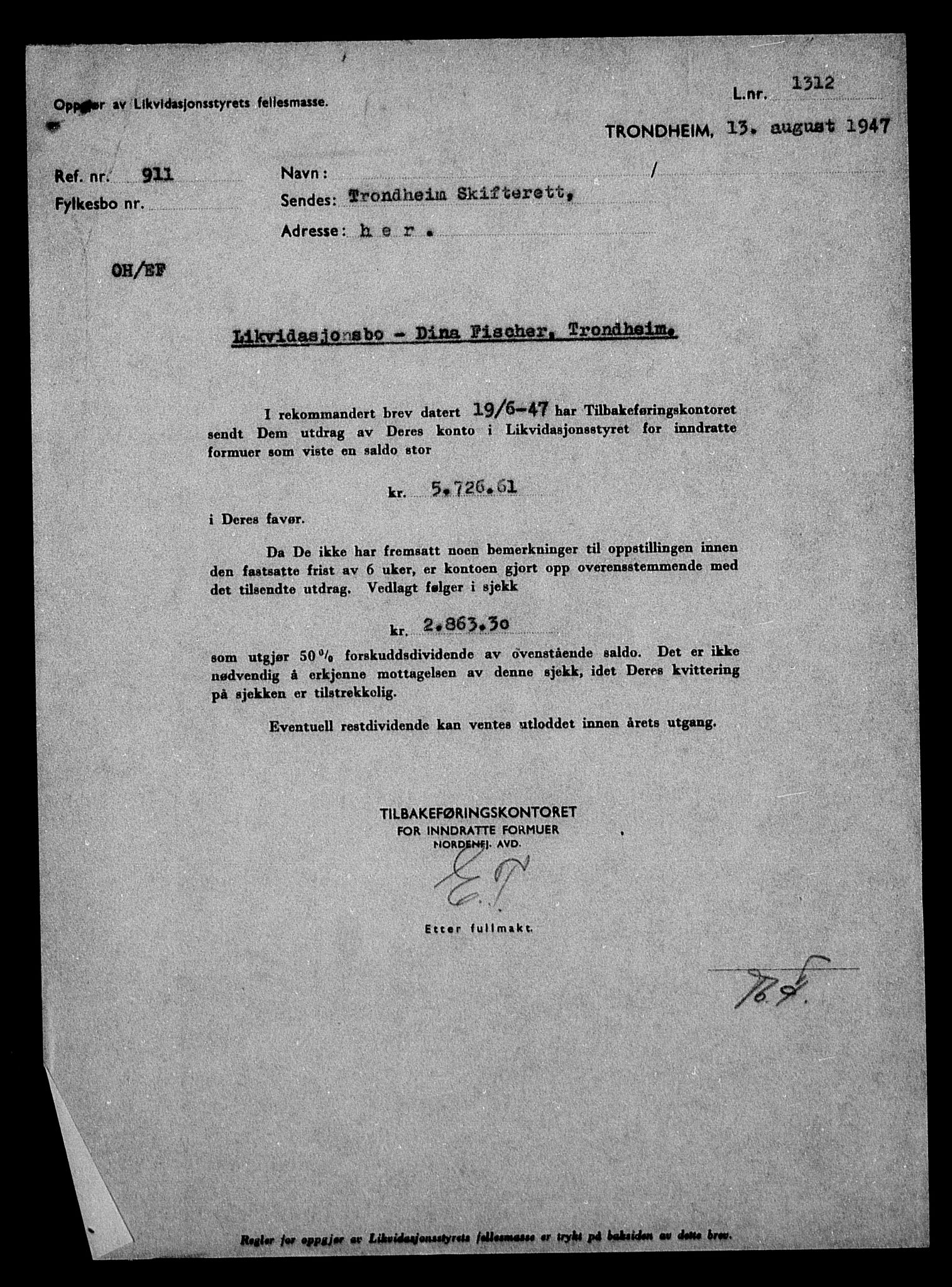 Justisdepartementet, Tilbakeføringskontoret for inndratte formuer, AV/RA-S-1564/H/Hc/Hca/L0895: --, 1945-1947, p. 121