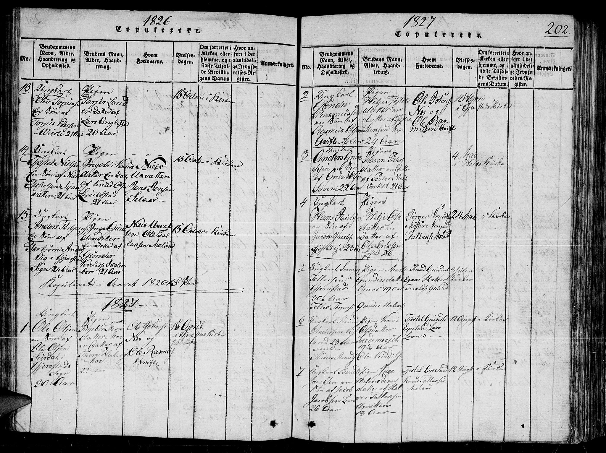 Gjerstad sokneprestkontor, SAK/1111-0014/F/Fb/Fbb/L0001: Parish register (copy) no. B 1, 1813-1863, p. 202