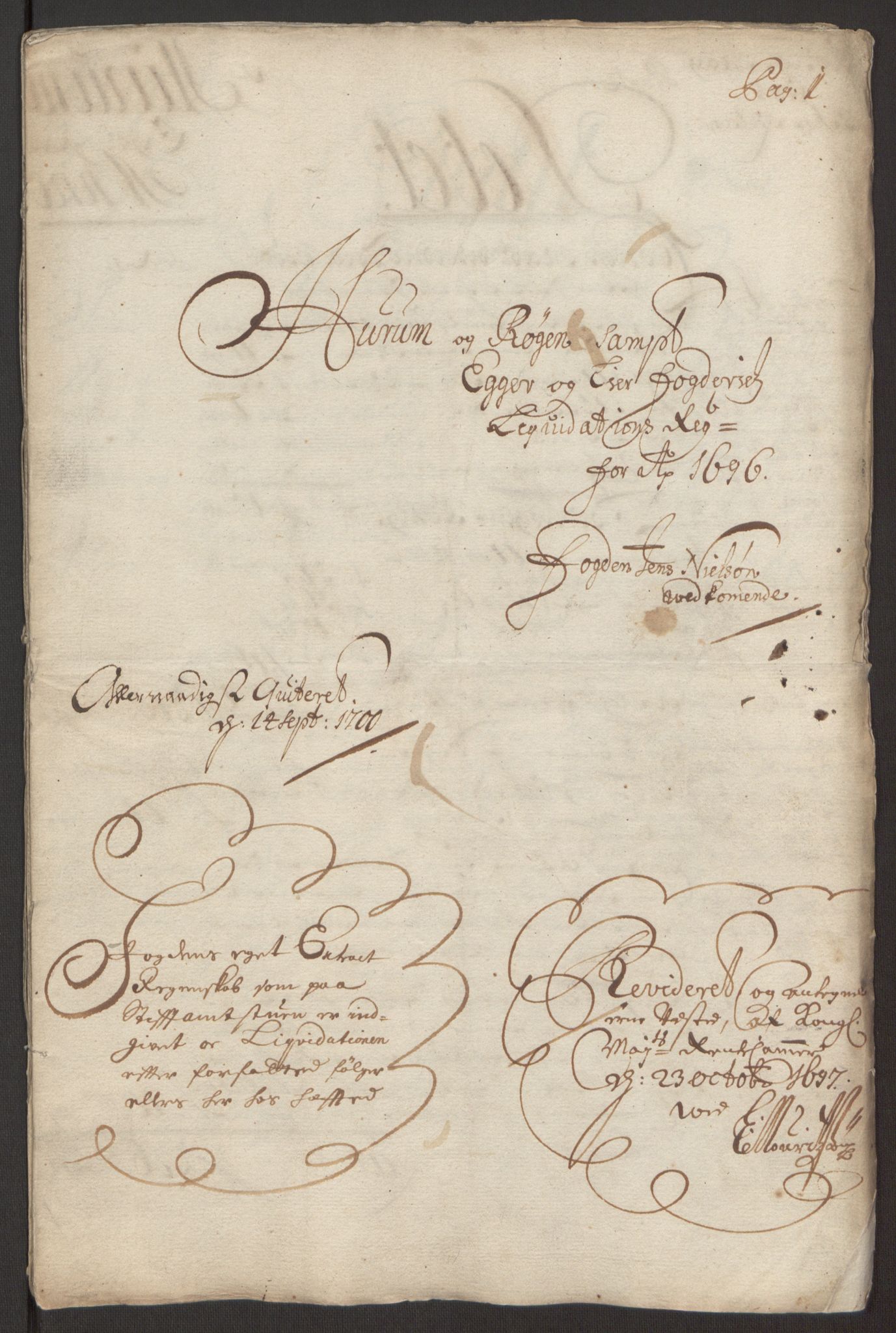 Rentekammeret inntil 1814, Reviderte regnskaper, Fogderegnskap, RA/EA-4092/R30/L1694: Fogderegnskap Hurum, Røyken, Eiker og Lier, 1694-1696, p. 306