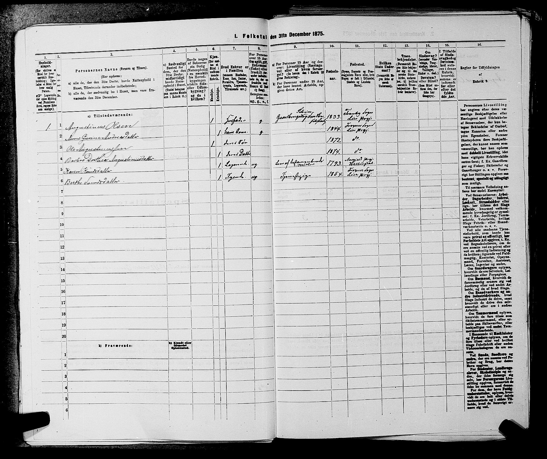 SAKO, 1875 census for 0626P Lier, 1875, p. 1315