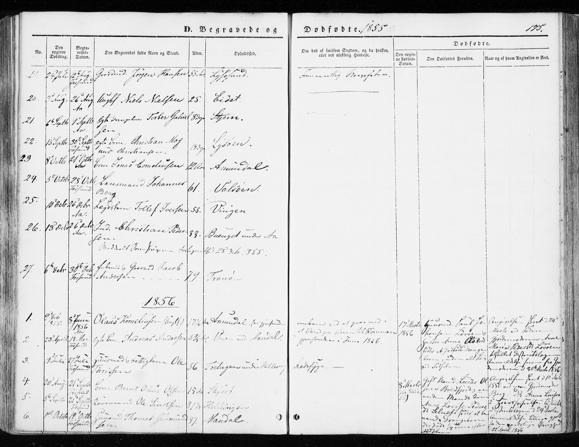 Ministerialprotokoller, klokkerbøker og fødselsregistre - Sør-Trøndelag, SAT/A-1456/655/L0677: Parish register (official) no. 655A06, 1847-1860, p. 175