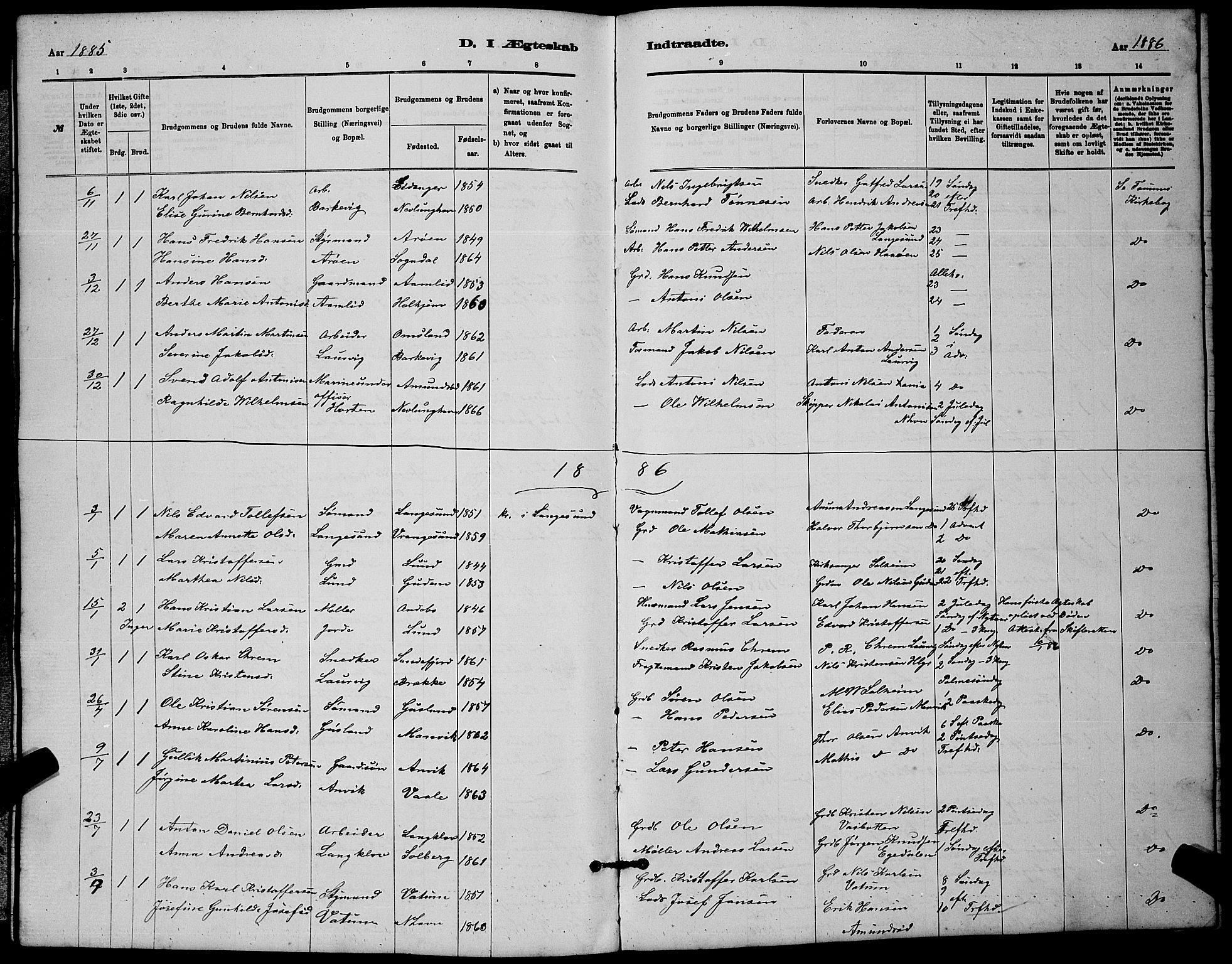 Brunlanes kirkebøker, AV/SAKO-A-342/G/Gb/L0002: Parish register (copy) no. II 2, 1878-1902