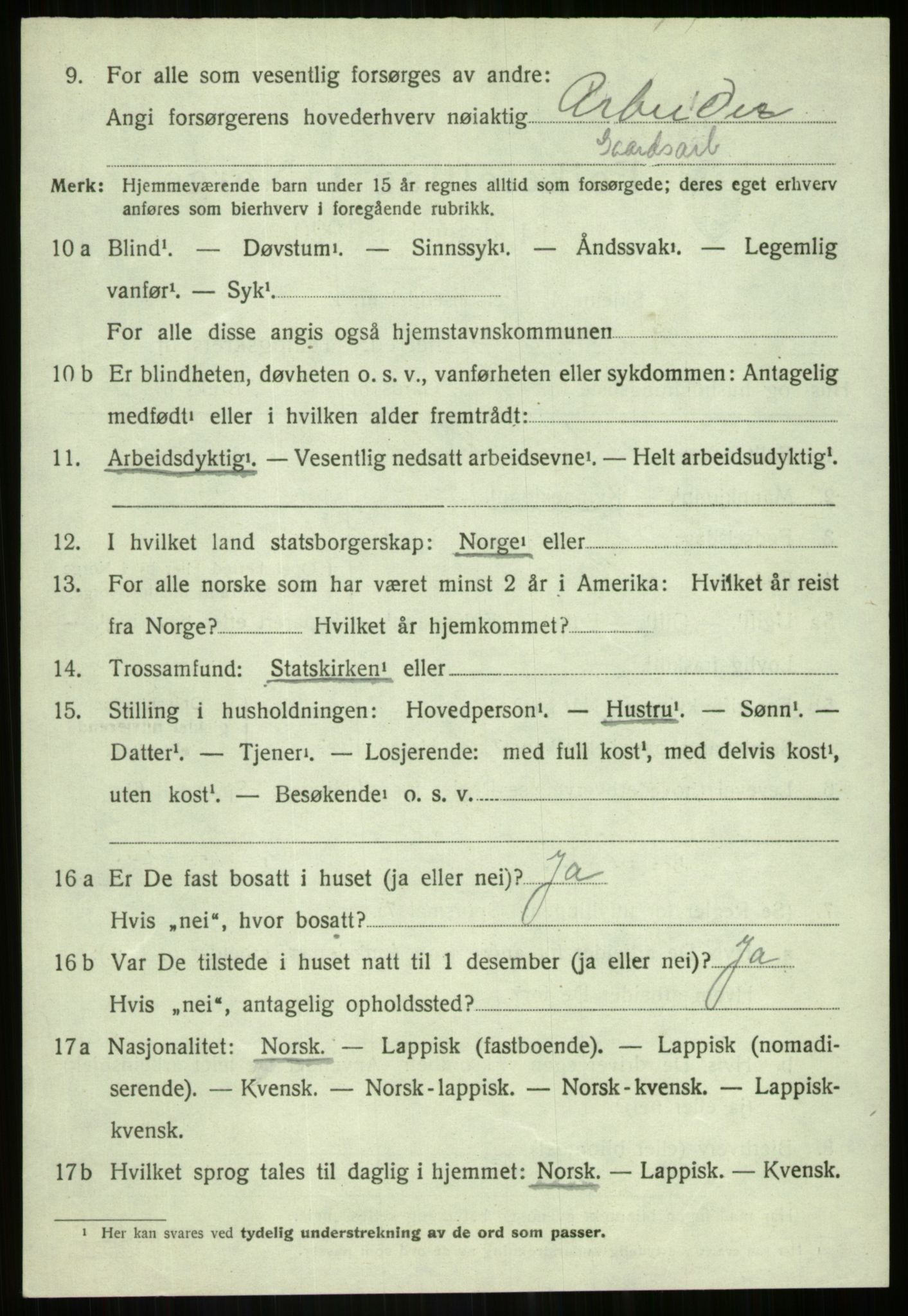 SATØ, 1920 census for Bardu, 1920, p. 1152